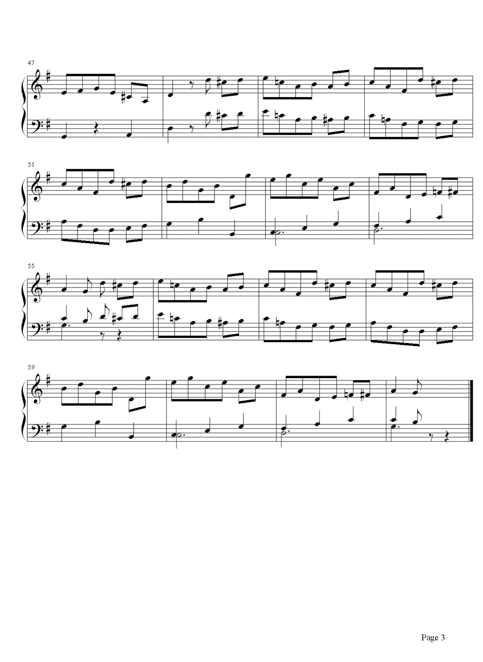 小步舞曲钢琴谱 贝多芬众多小步舞曲中最著名的作品3