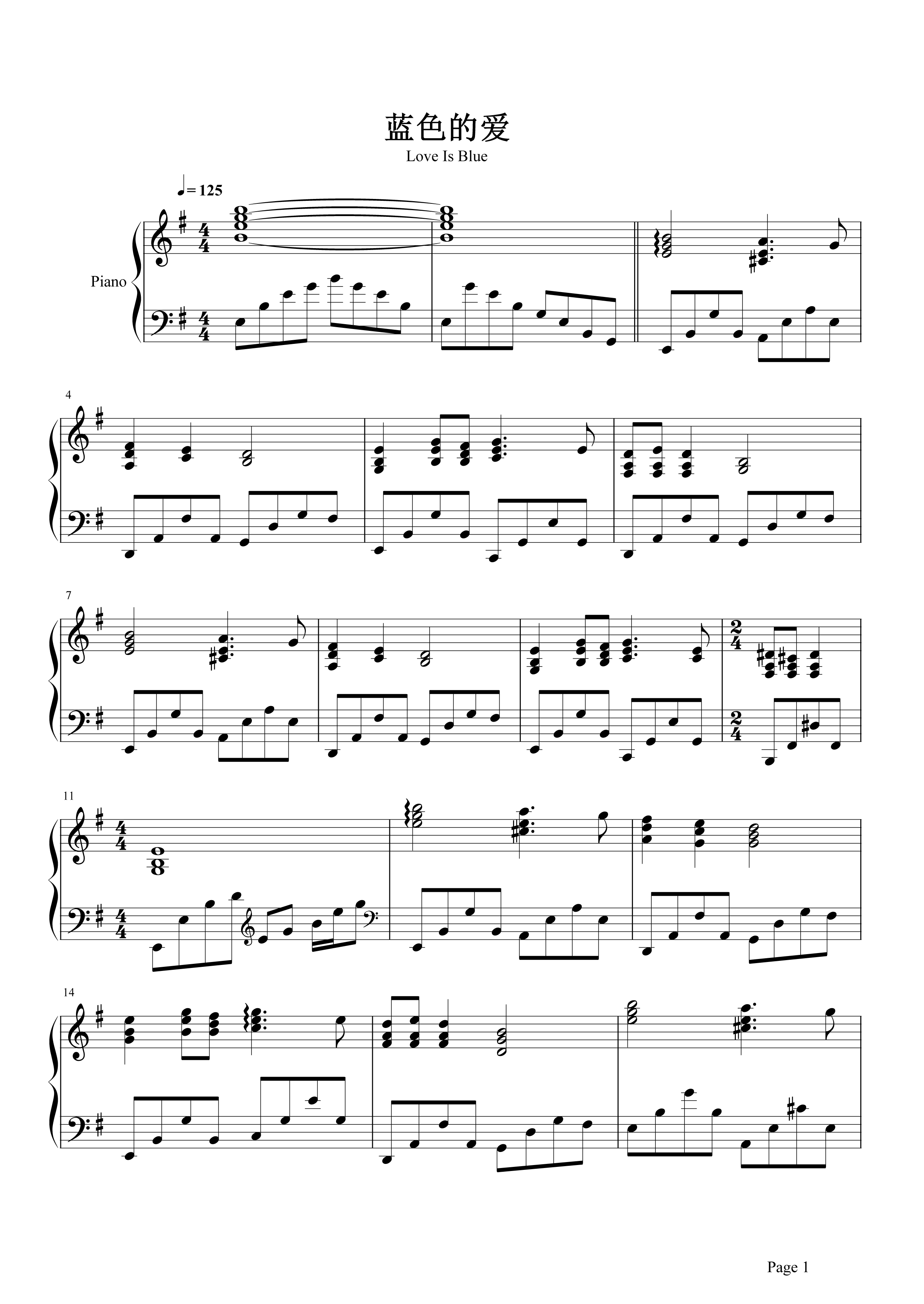 蓝色的爱钢琴谱 保罗·莫里哀-没有他的轻音乐，何止缺了蓝色的浪漫1