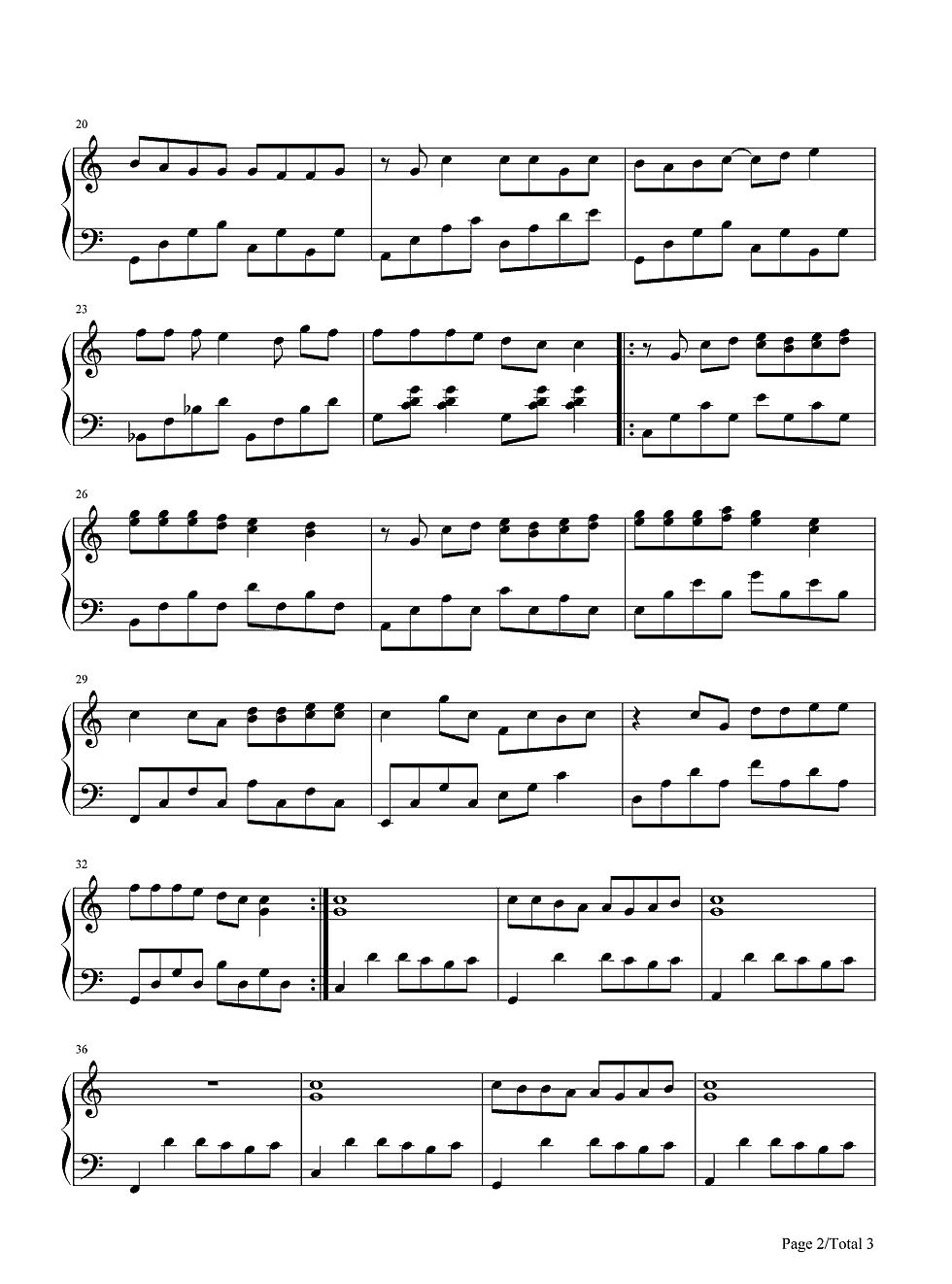 简单爱钢琴谱 周杰伦- 一首写进心里的歌2