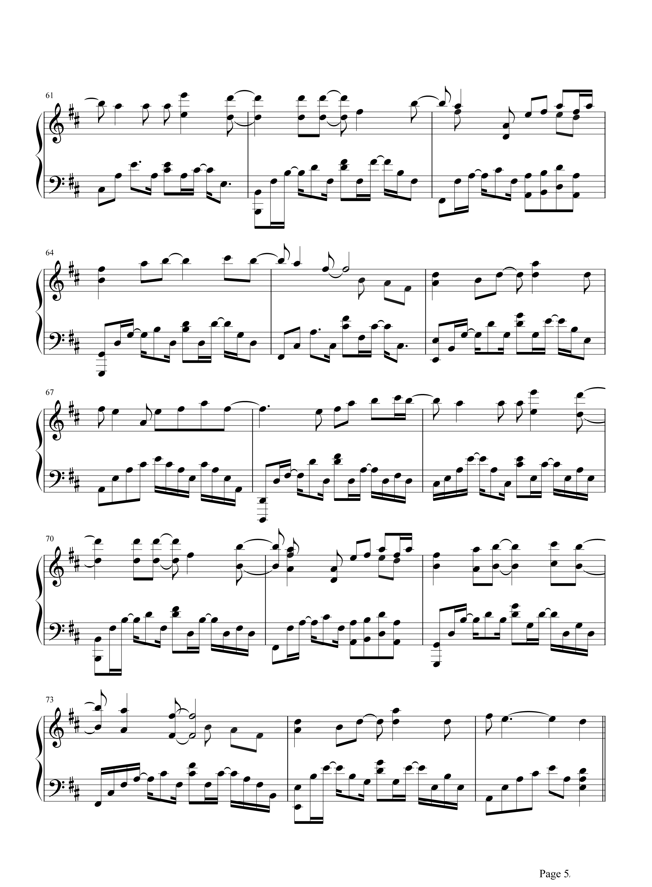 月牙湾钢琴谱-飞儿乐团-每一段时光只要放在心上就是地久天长5