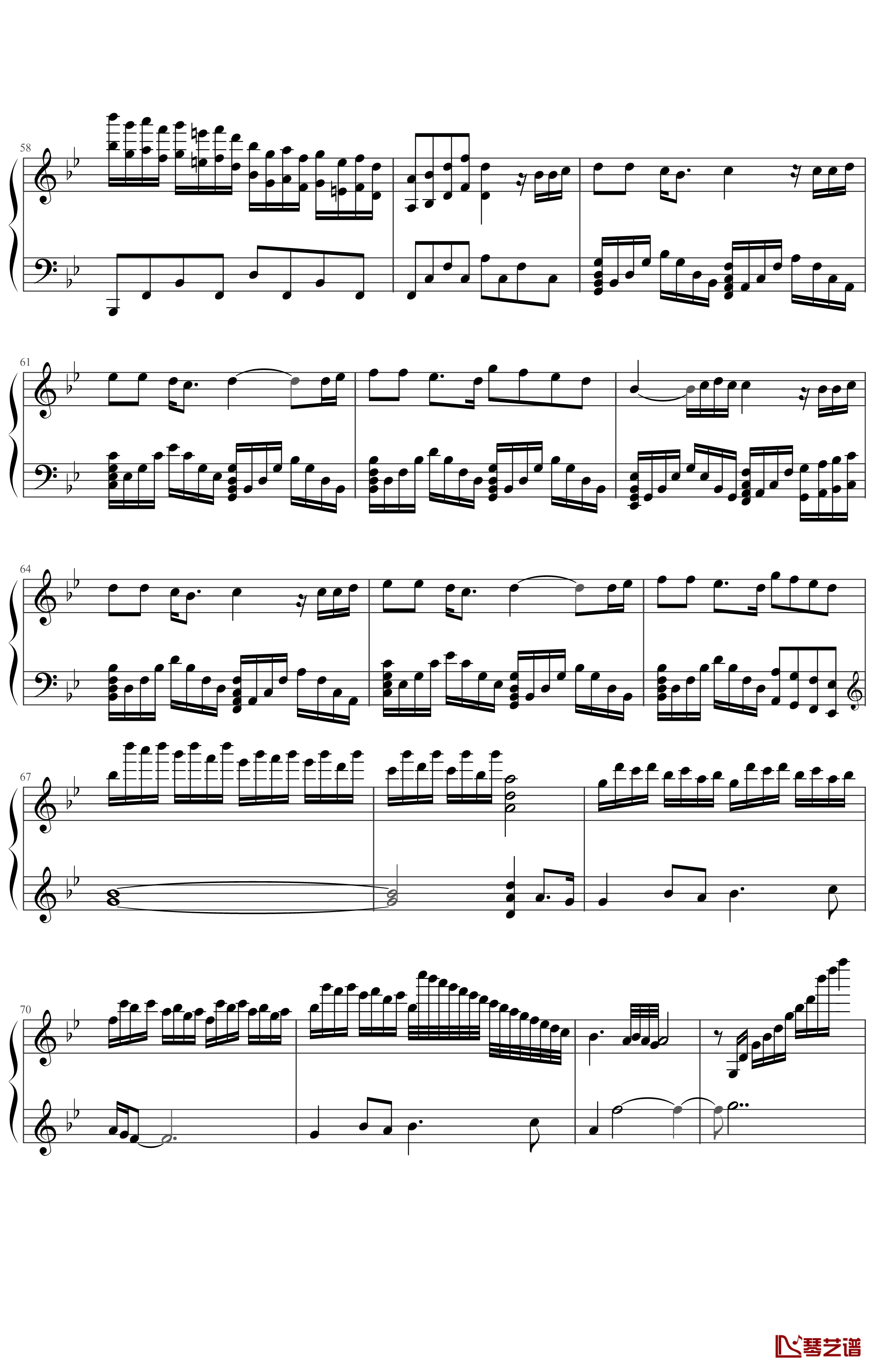 一千个伤心的理由钢琴谱-张学友-清一色的优美旋律，堪称经典杰作4