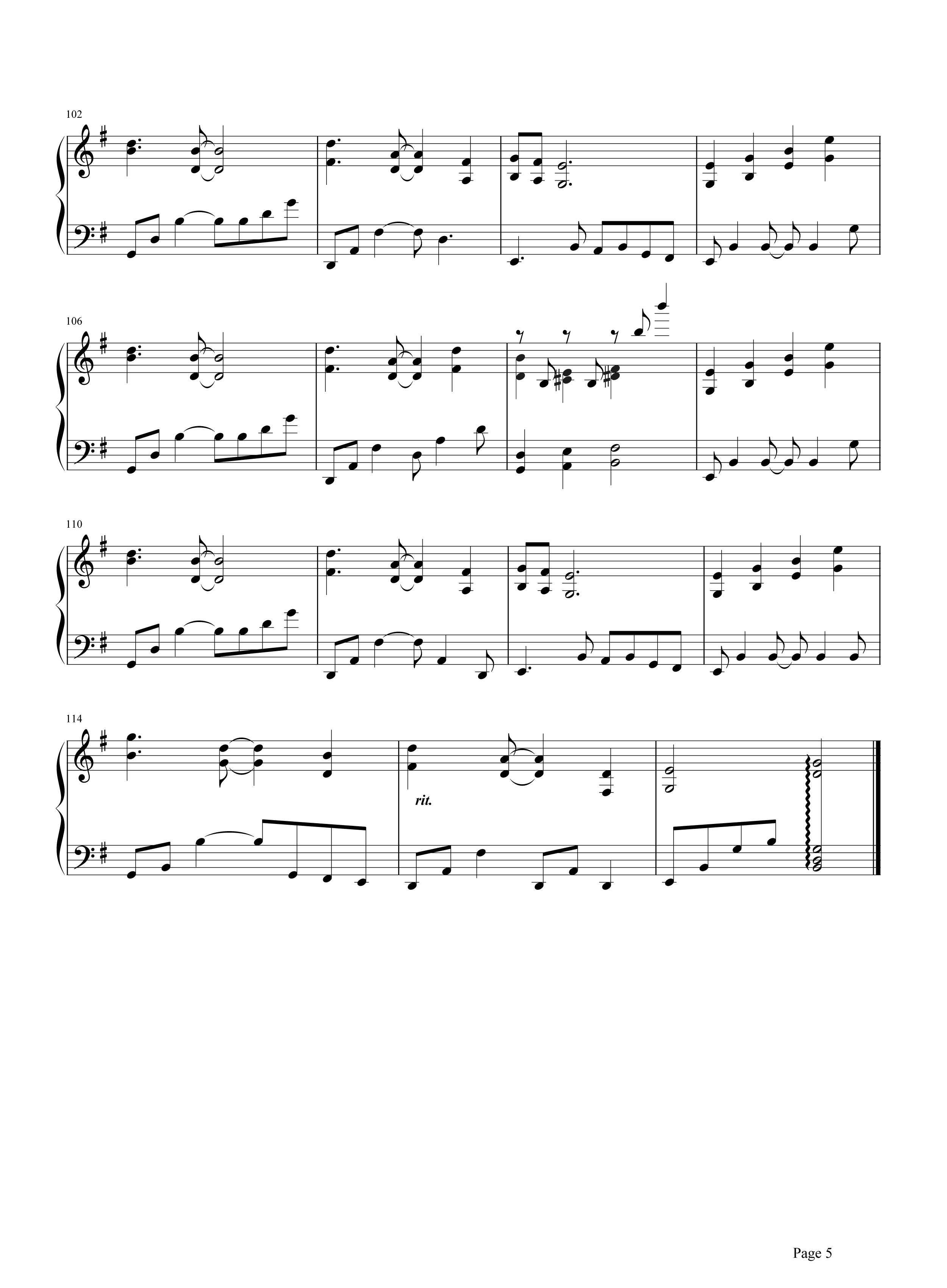晨星钢琴谱 林海-音乐清轻如流水，是人世间最美的抒情5