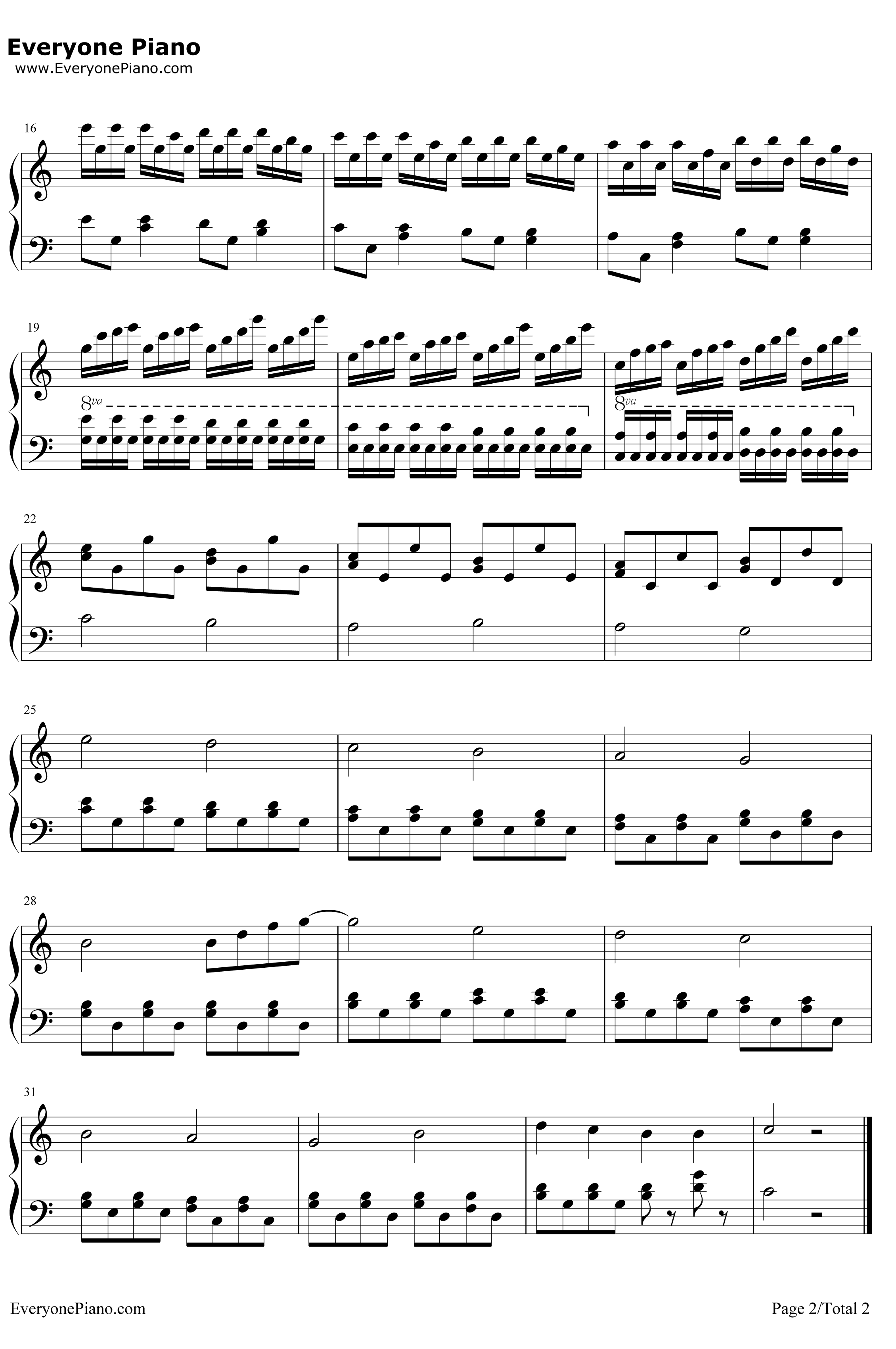 宫崎骏のTOTORO钢琴谱-未知2