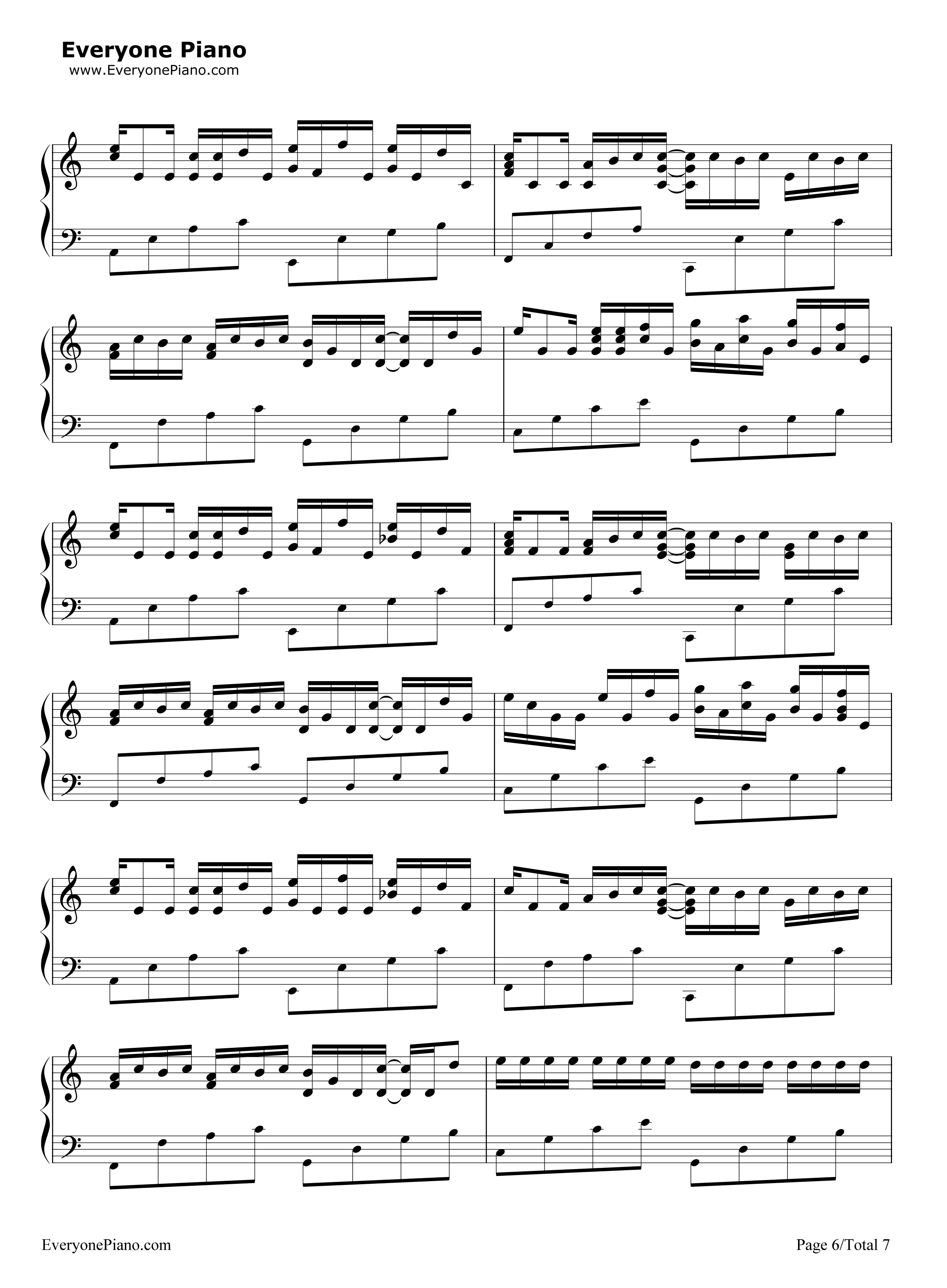 帕赫贝尔的卡农变奏曲钢琴谱-乔治·温斯顿6