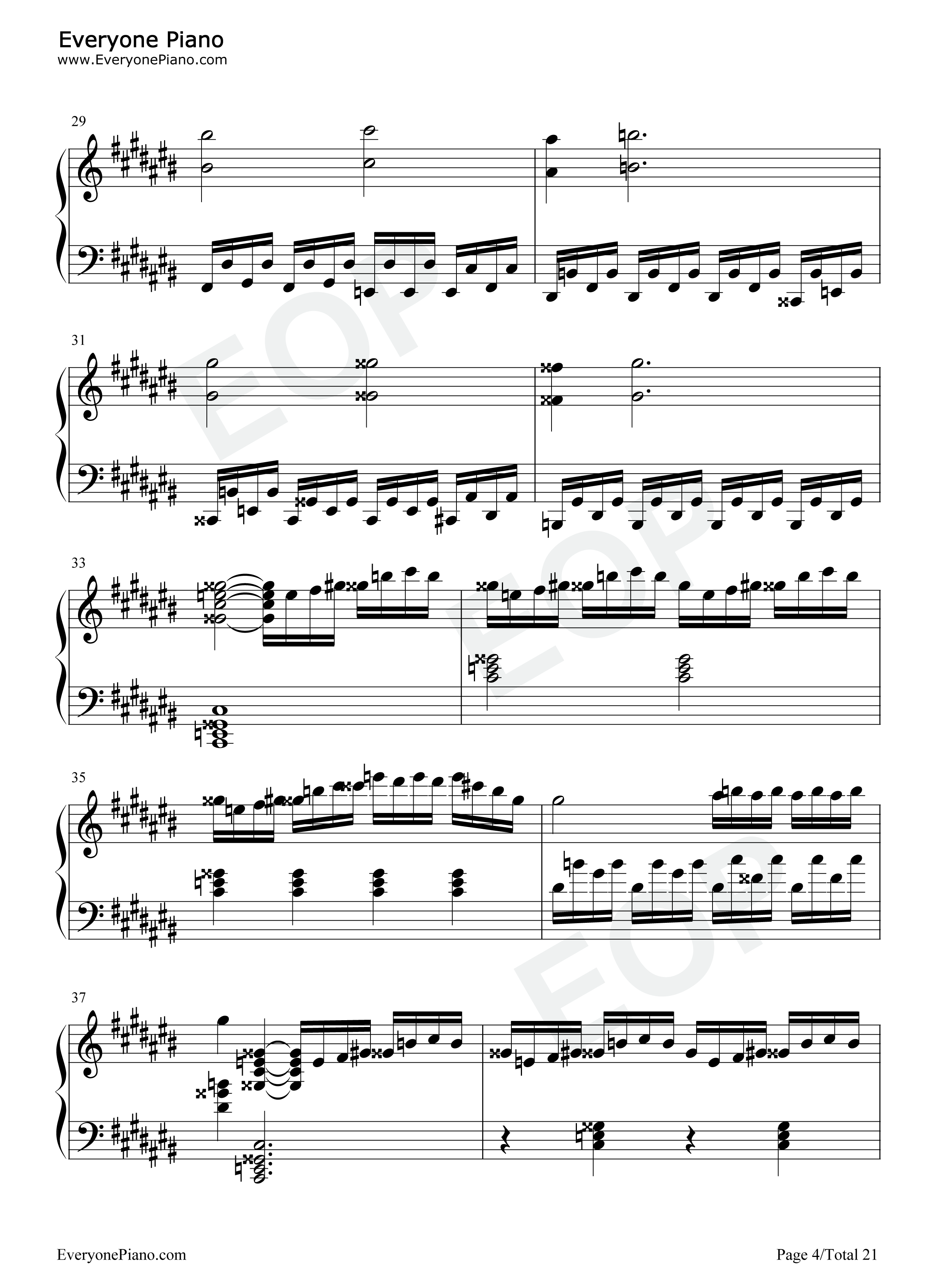 月光奏鸣曲第三乐章钢琴谱-贝多芬4