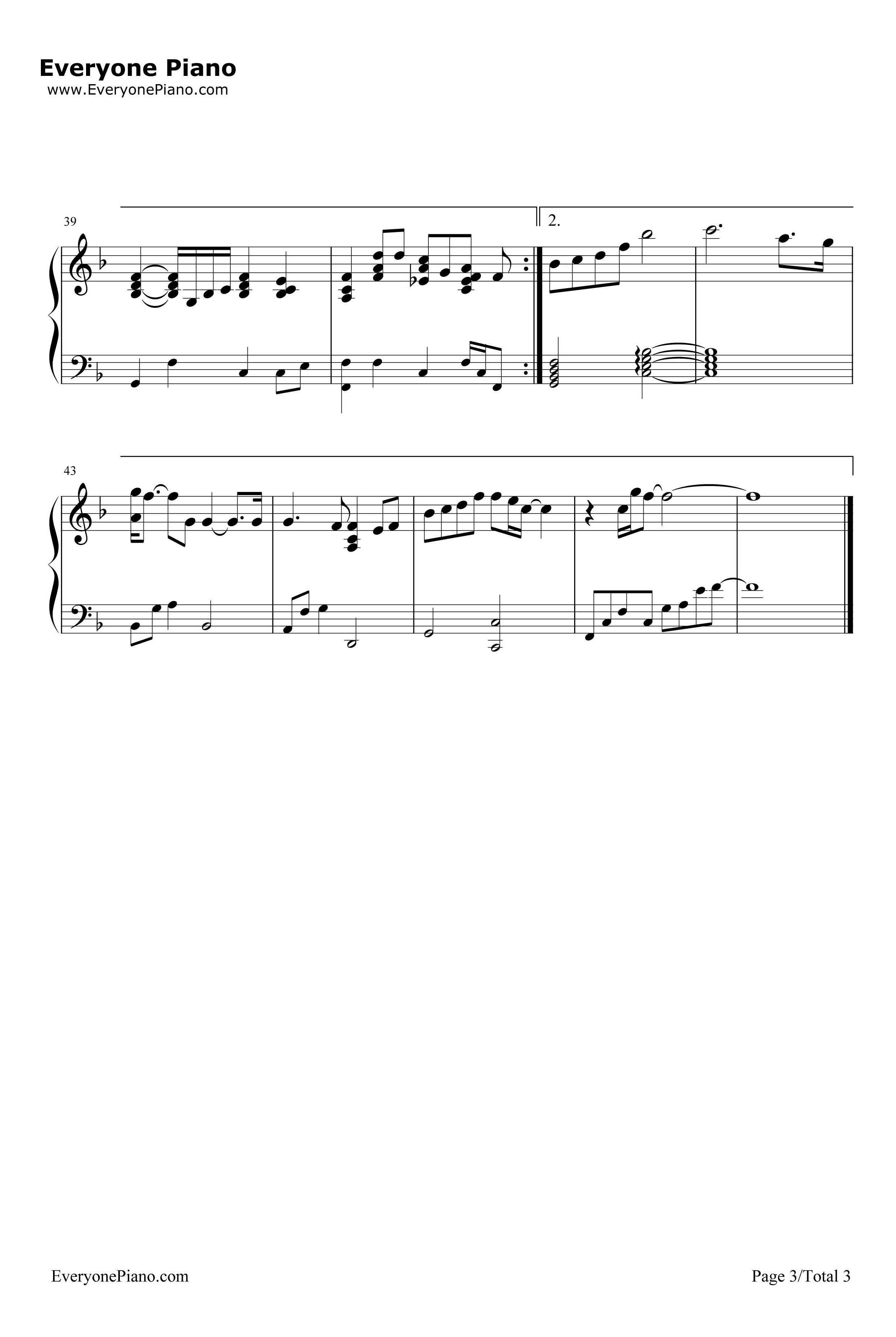 想念你钢琴谱-金范秀-天国的阶梯OST3