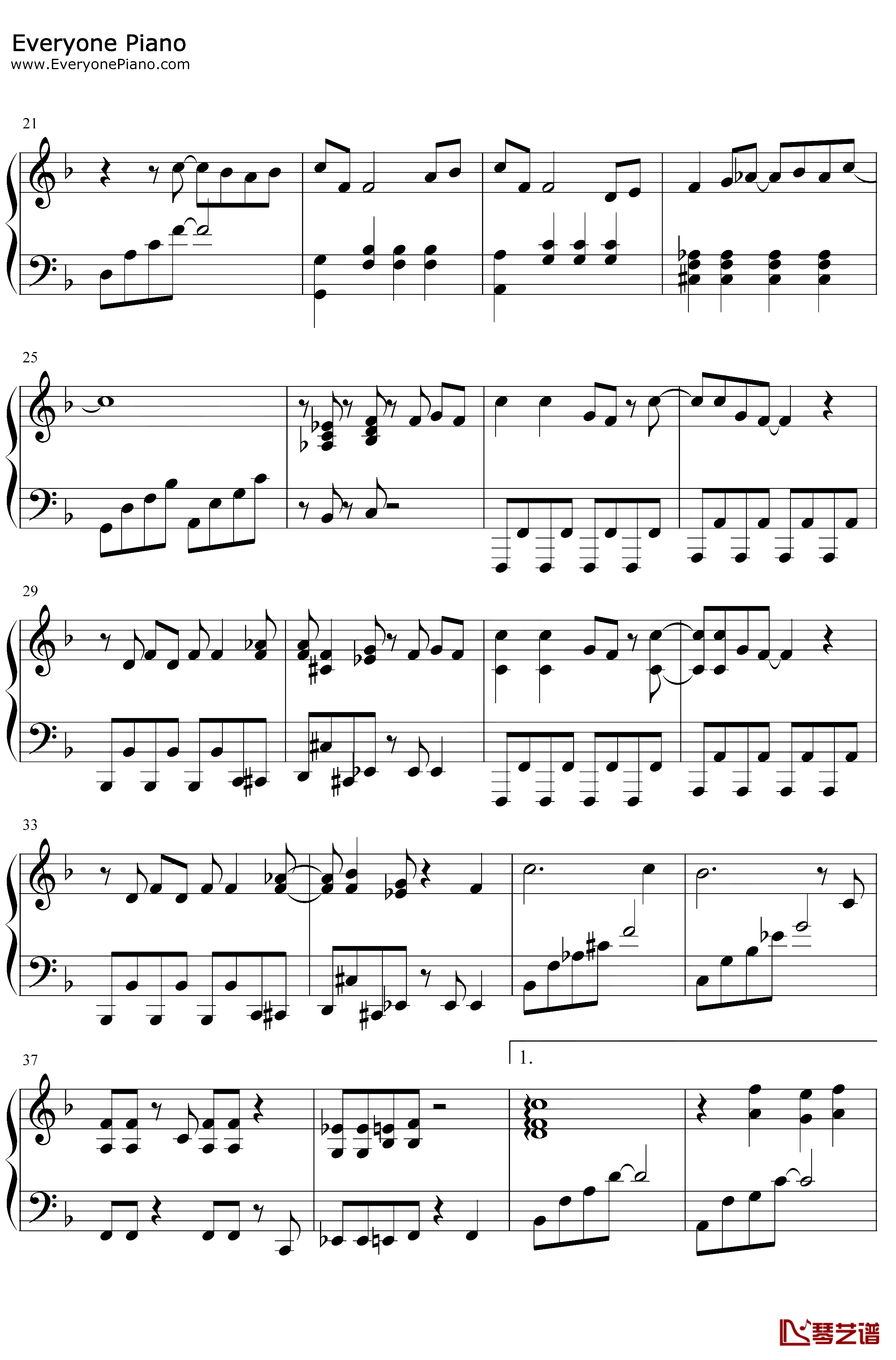 12MINI主题曲钢琴谱-WiwiKuan-简单版2