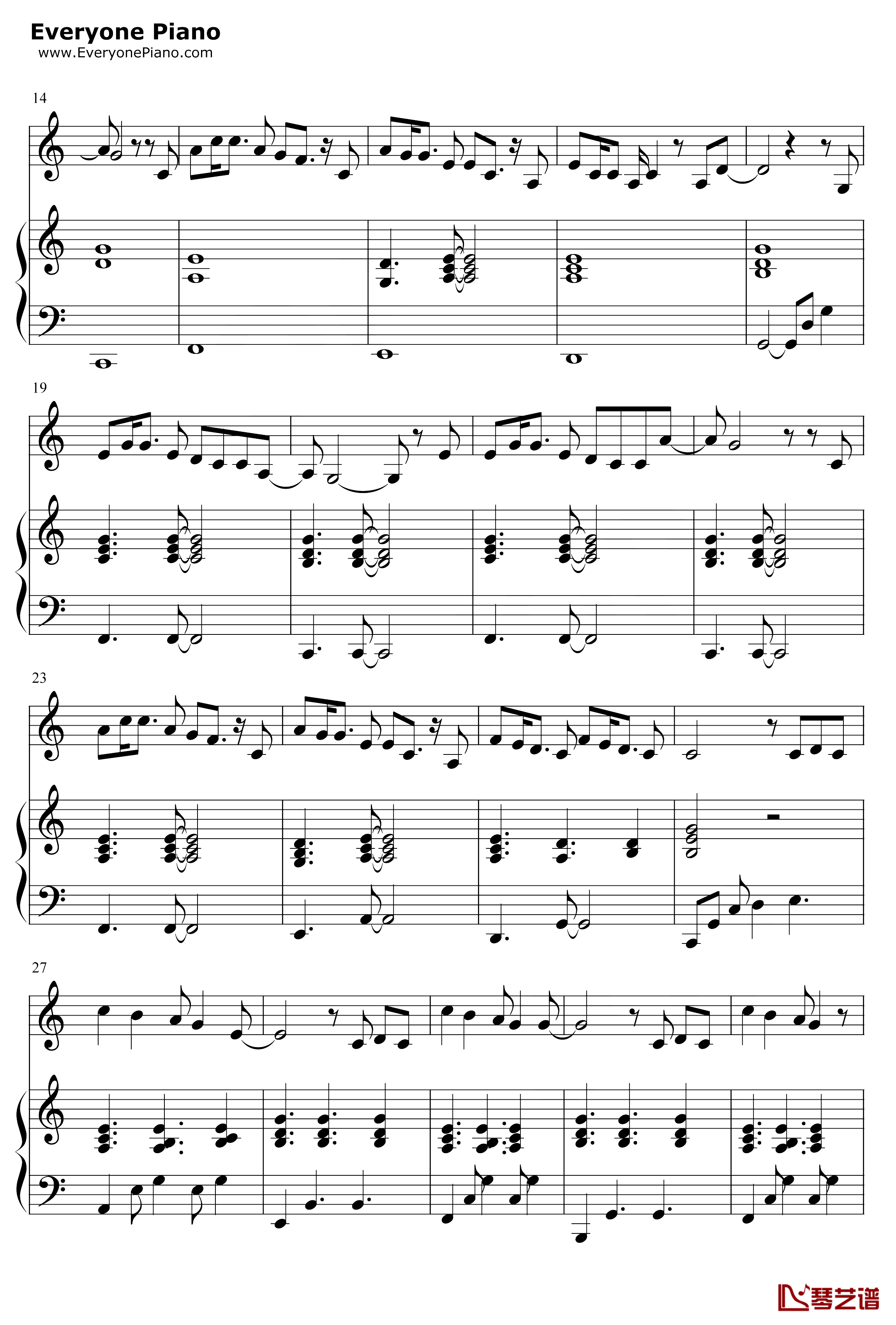 18钢琴谱 - 邓紫棋2