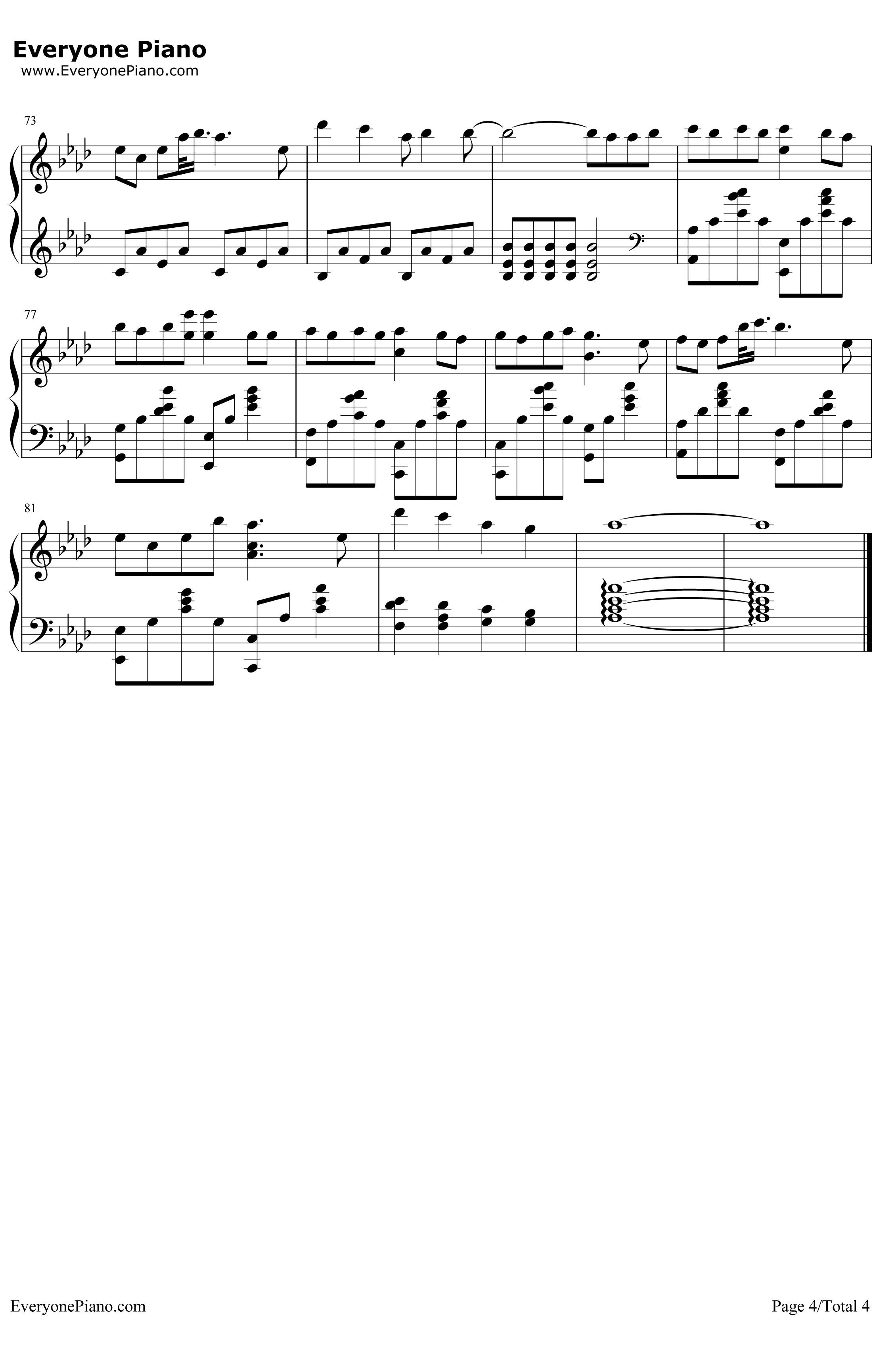 佛系少女 钢琴谱-冯提莫4