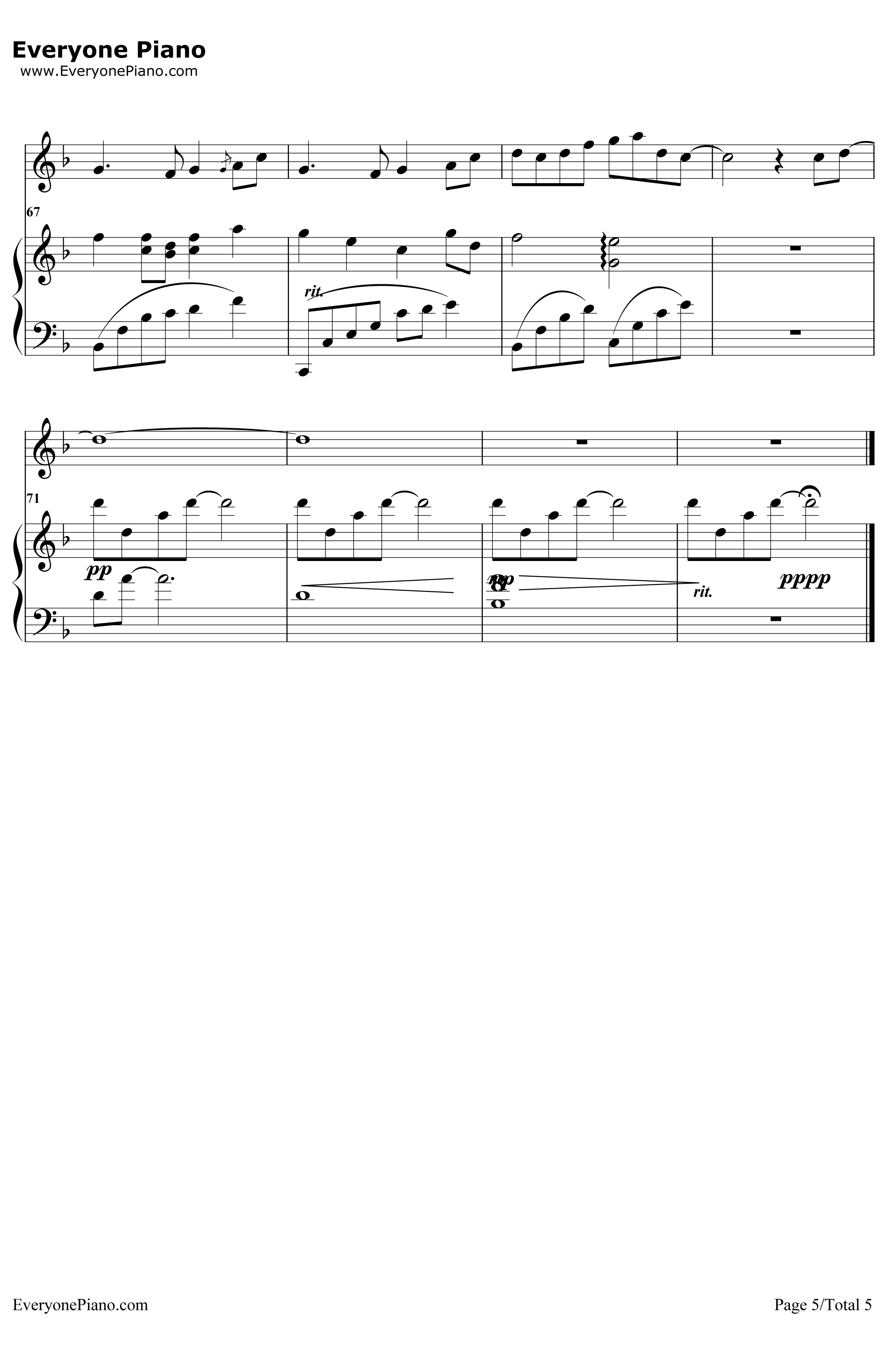 绿野仙踪钢琴谱-陈悦马克-琴箫合奏5