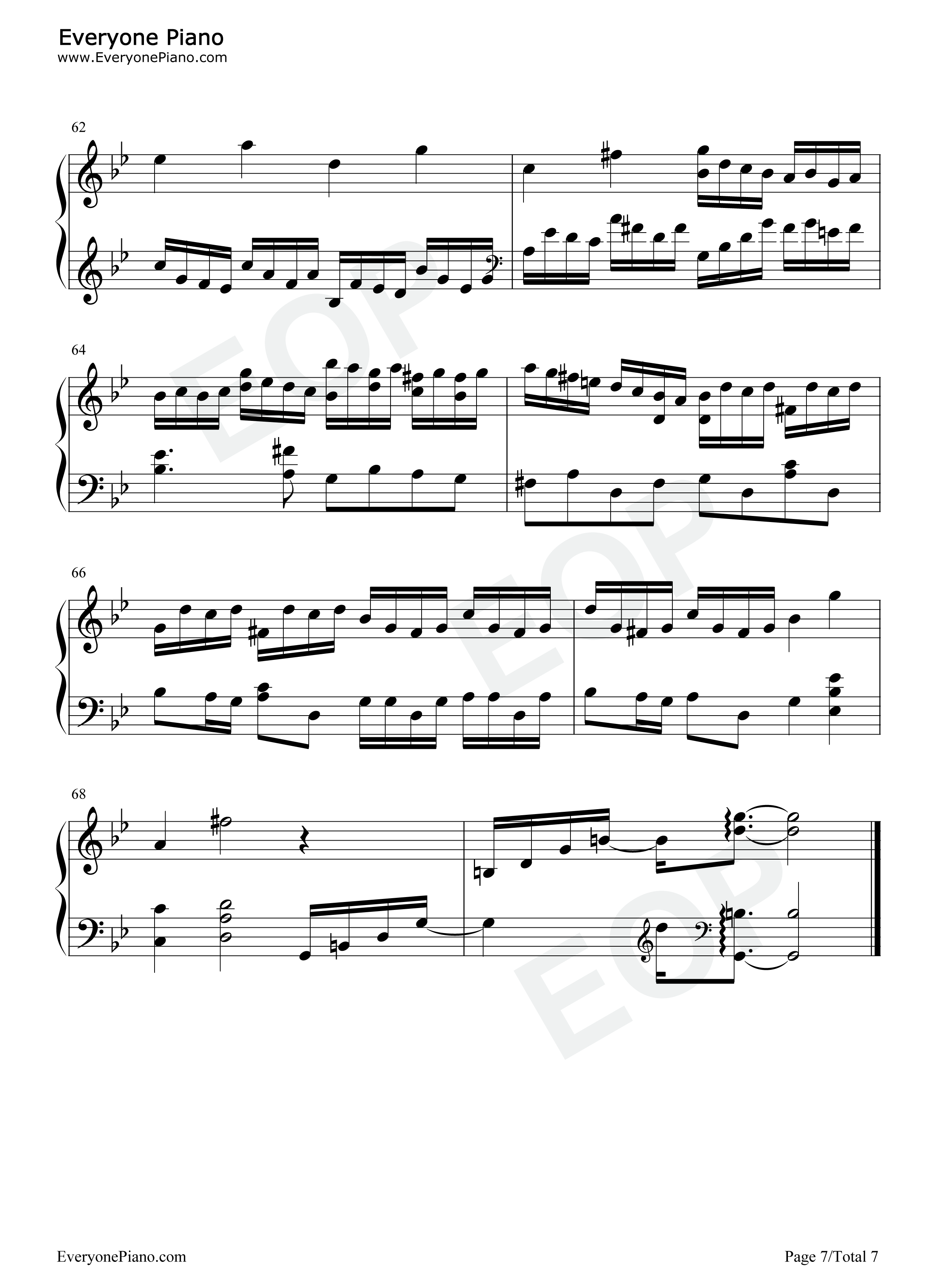 巴赫の赋格作品第578首钢琴谱-巴赫7