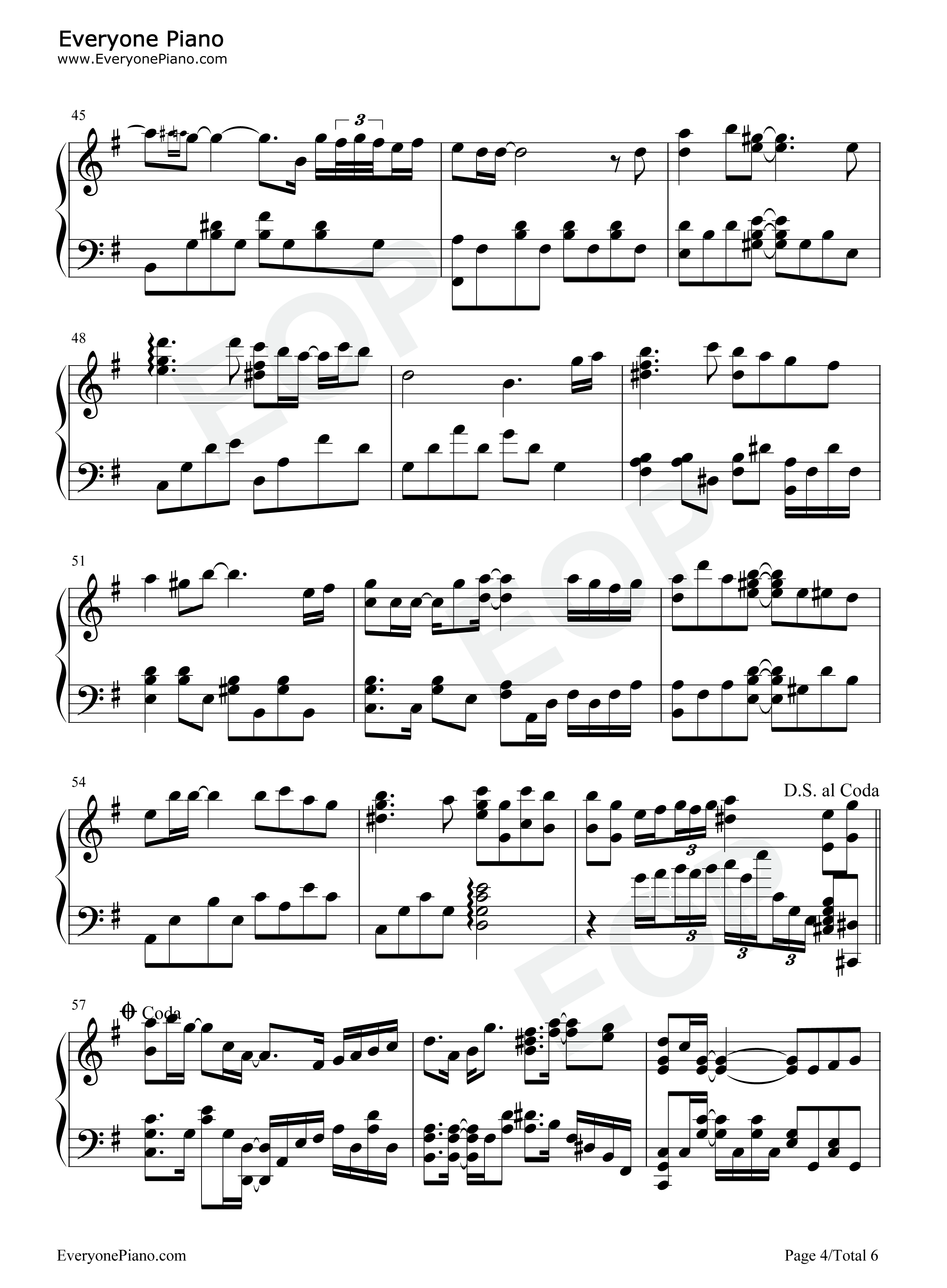 ナツノハナ钢琴谱-JUJU4