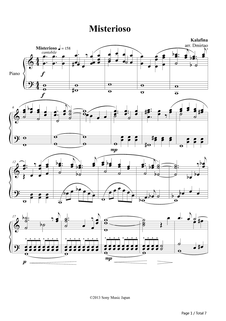 Misterioso钢琴谱-Kalafina-魔法少女小圆叛逆物语OST1