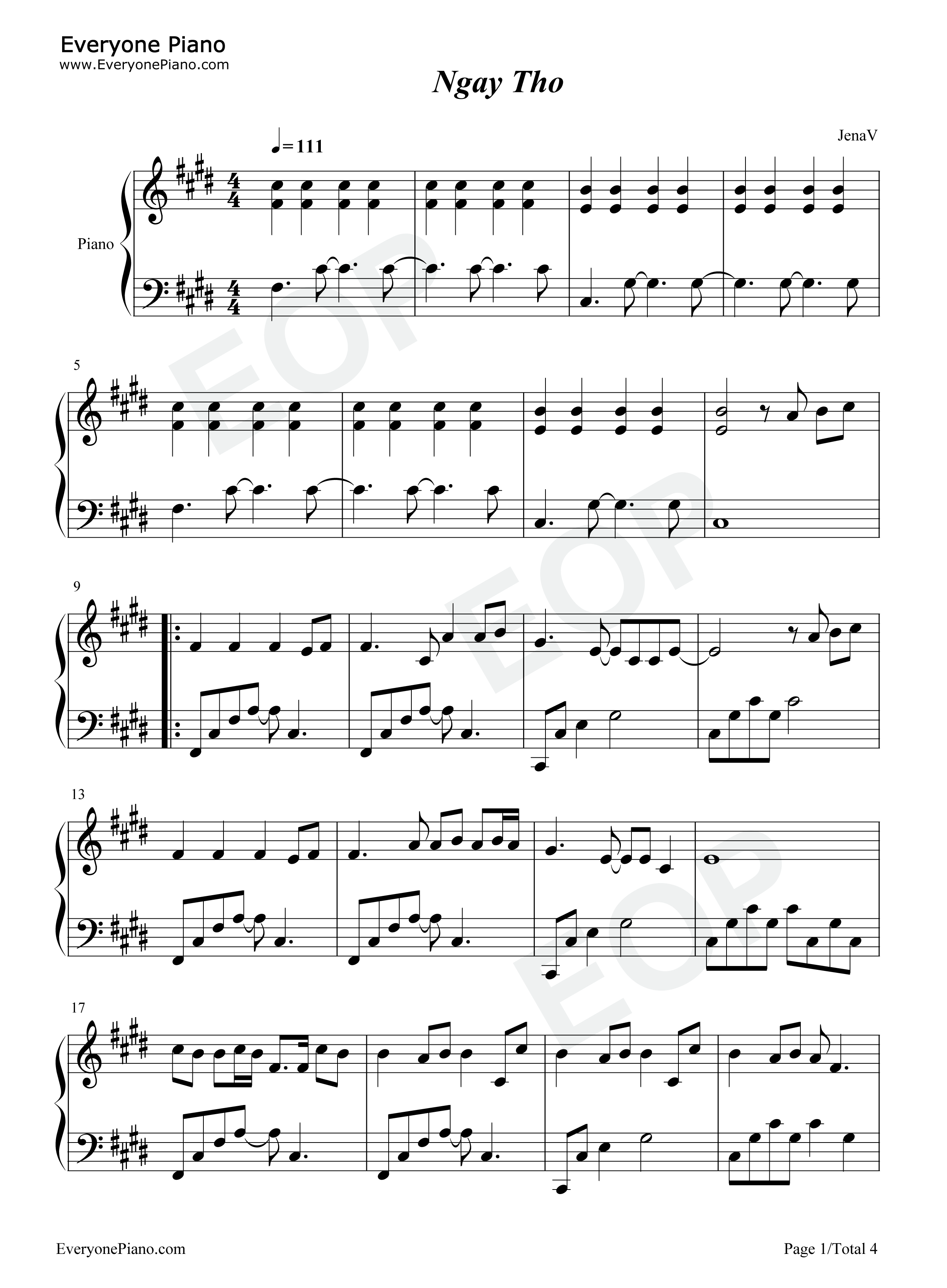 Ngay Tho钢琴谱-Tăng Duy Tân Phong Max 黄龄1