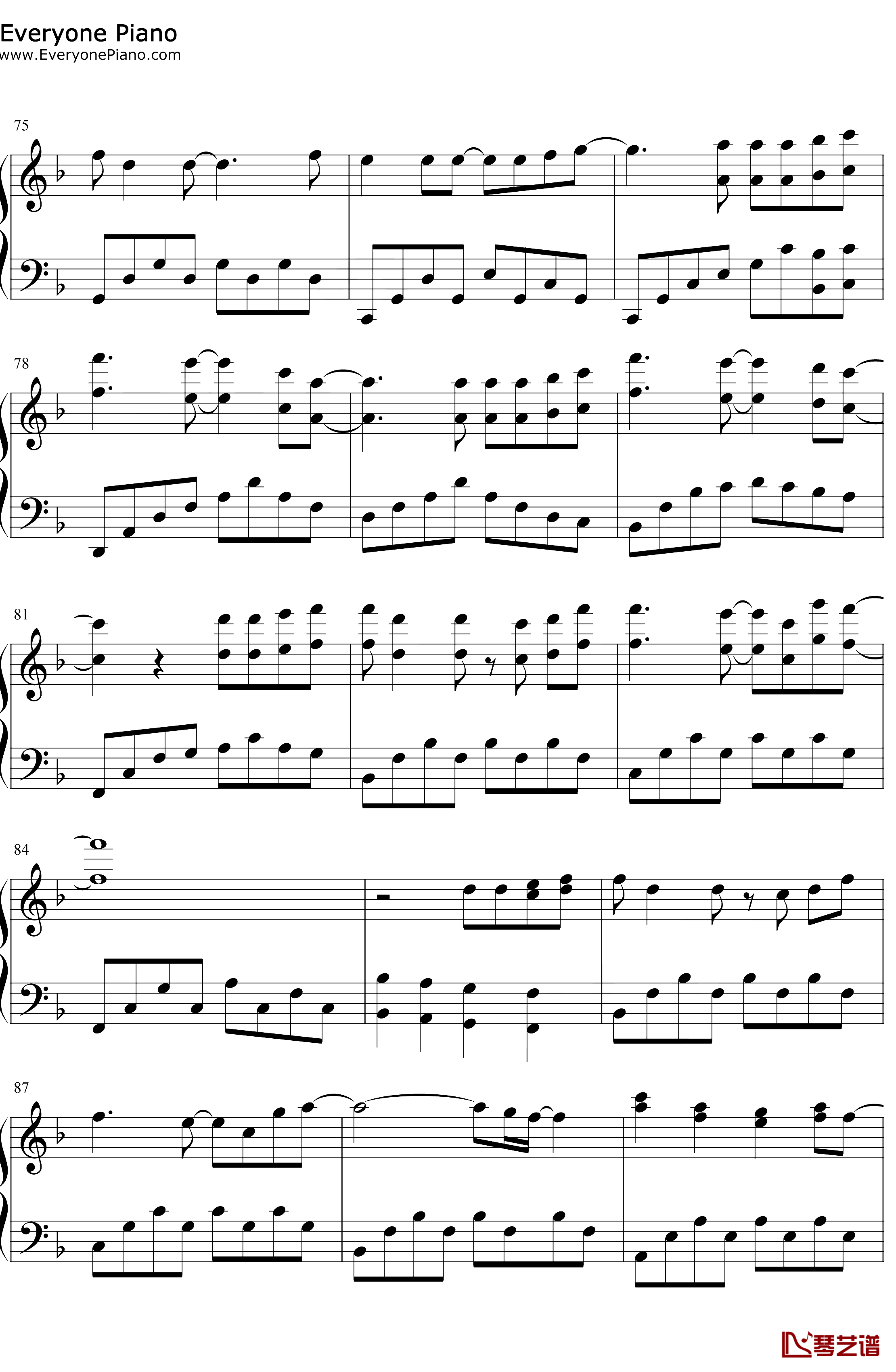 星空钢琴谱-五月天-电影星空主题曲6