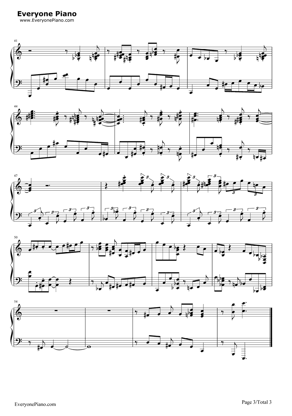 生日快乐歌钢琴谱-未知-爵士版3