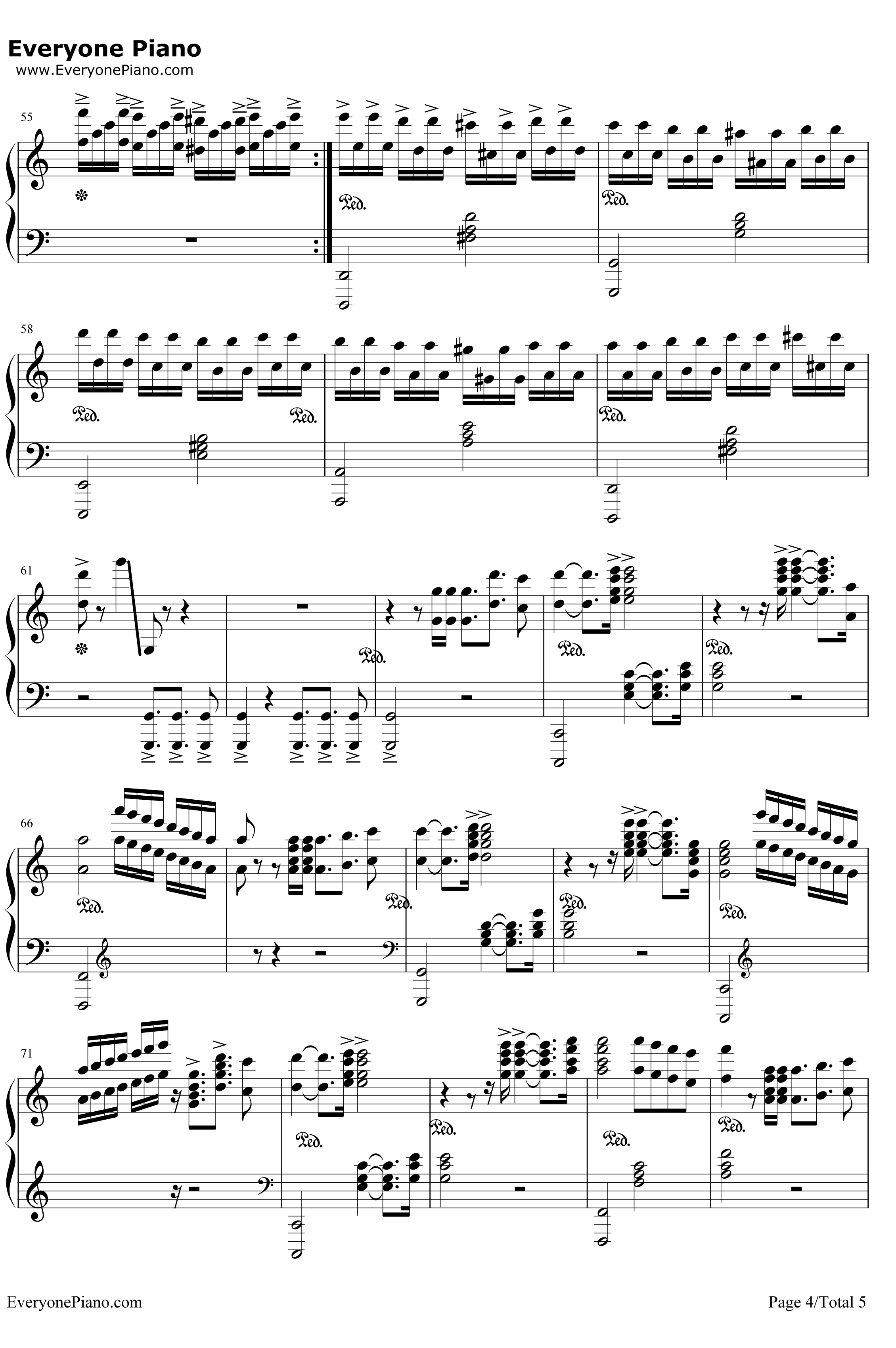 Wonderand钢琴谱 -马克西姆4