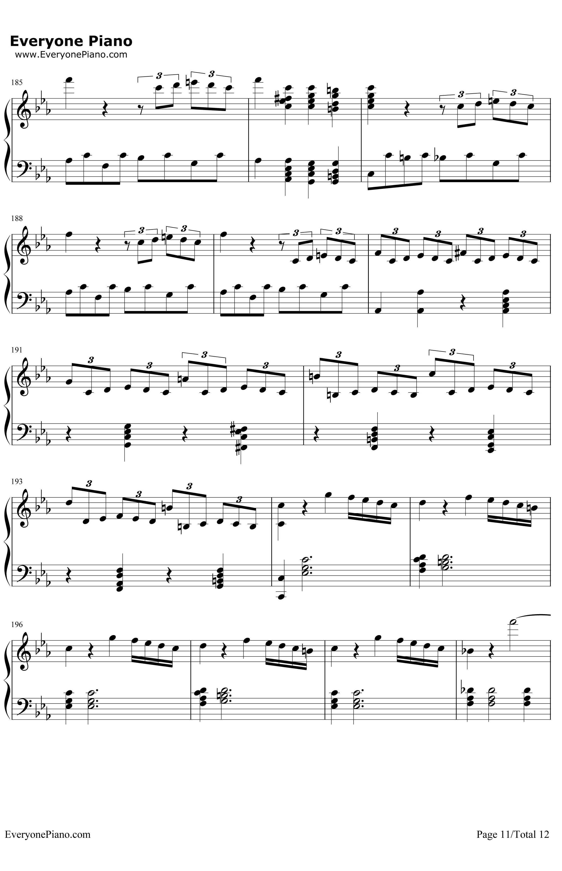 悲怆钢琴谱-贝多芬-贝多芬-c小调第八钢琴奏鸣曲第三乐章11