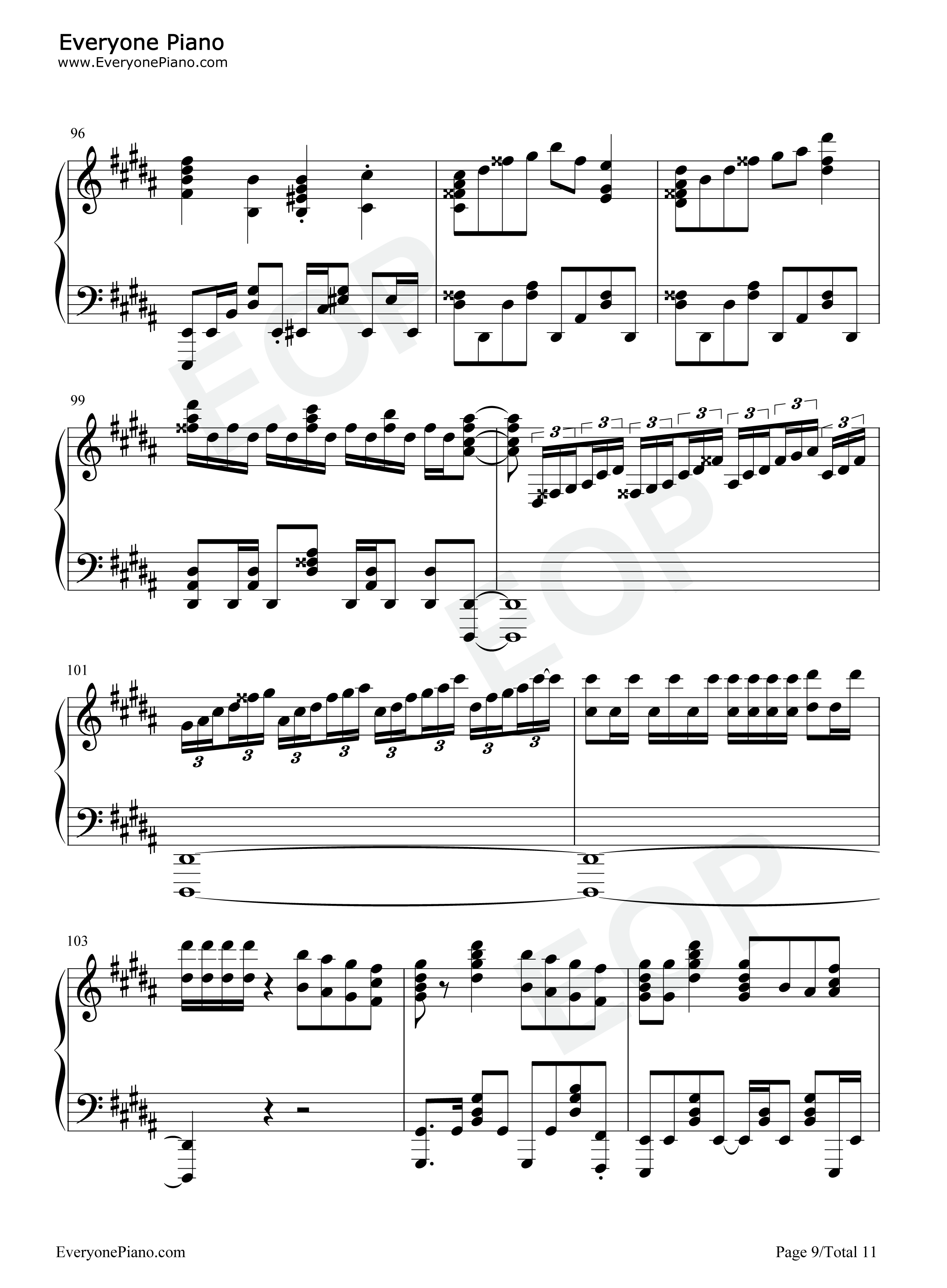 残響散歌钢琴谱-Aimer9