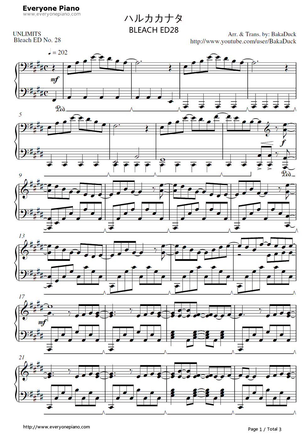 ハルカカナタ钢琴谱-UNLIMITS1