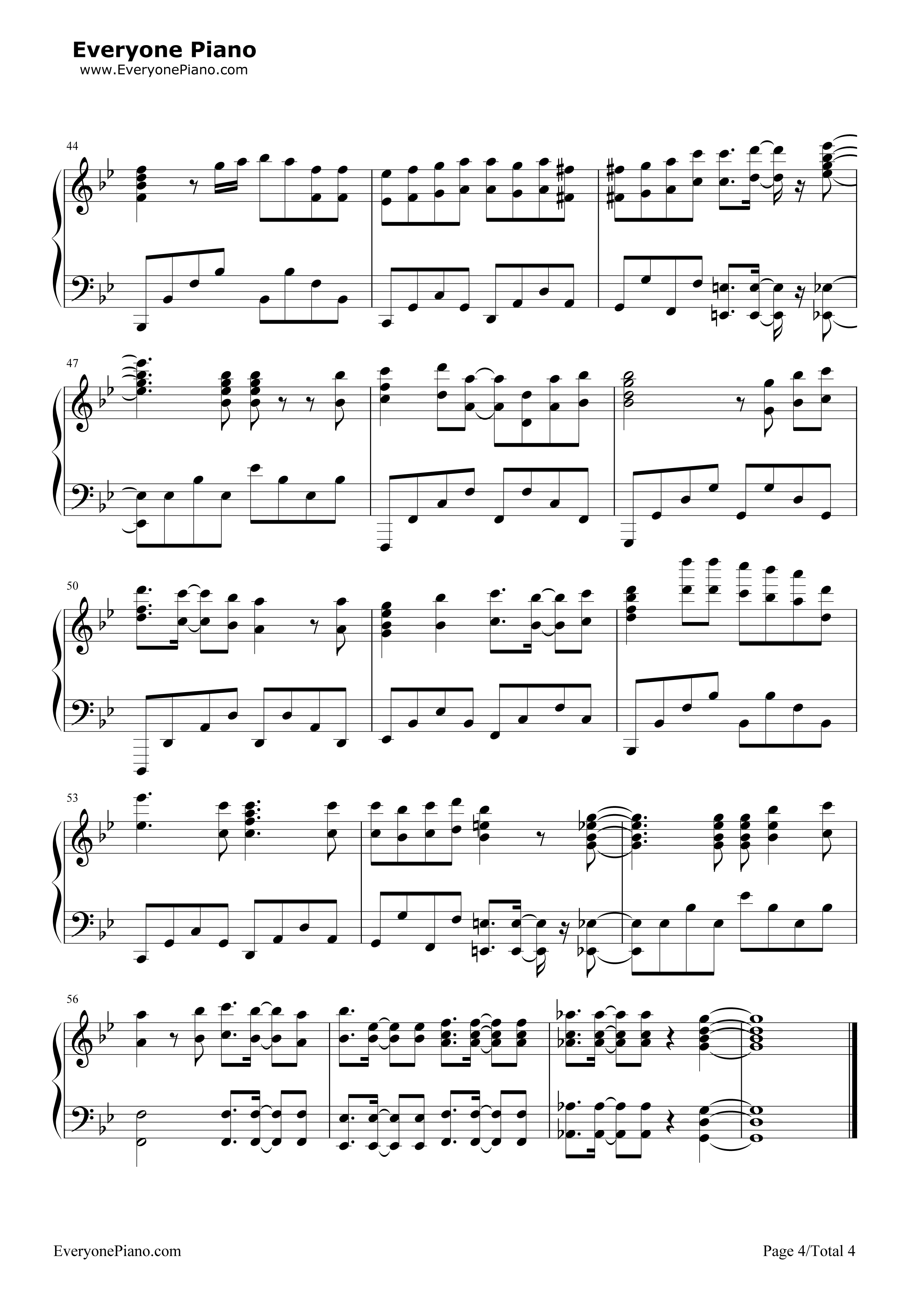 UNISONIA钢琴谱-TRUE4