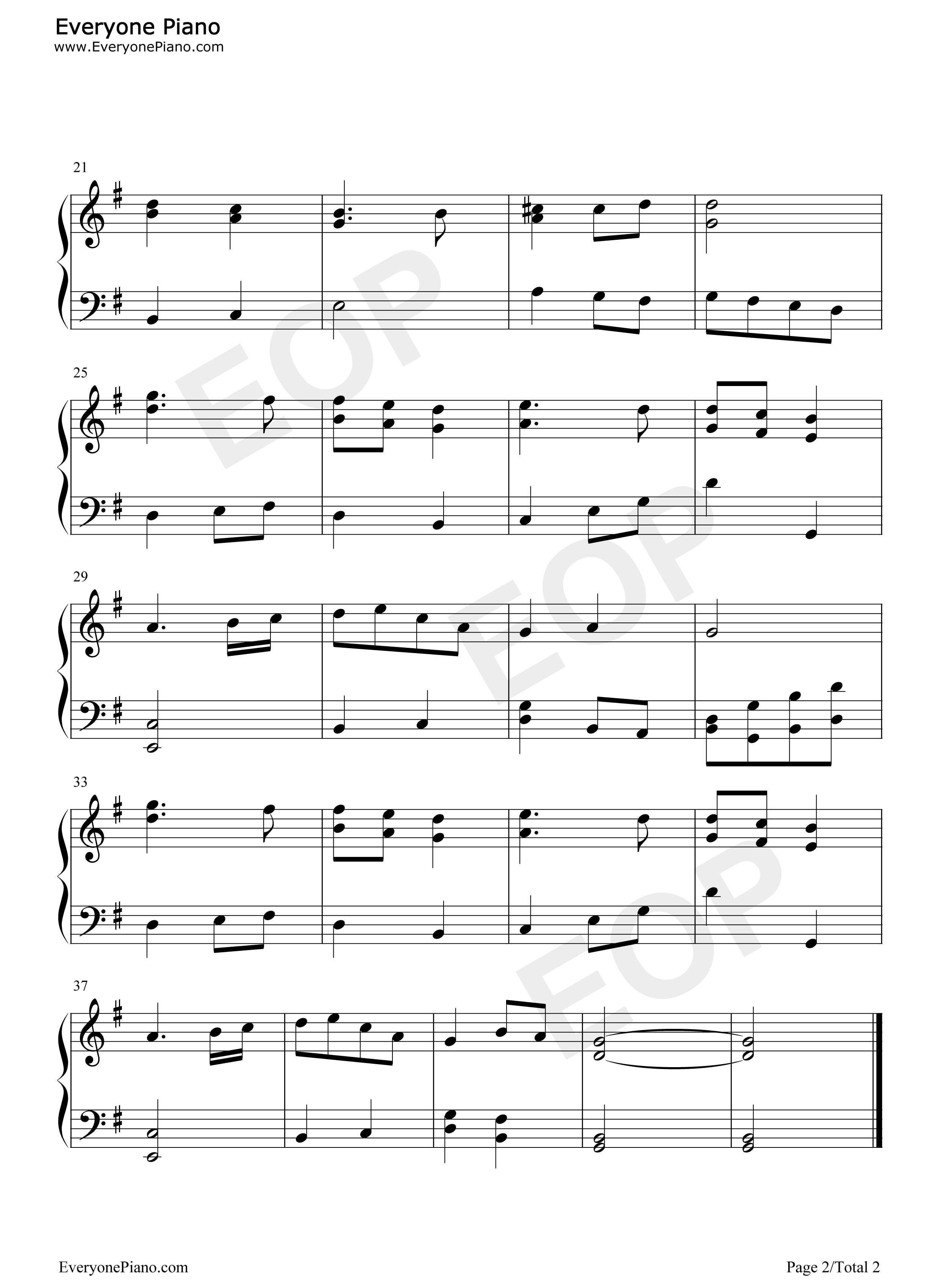德国国歌钢琴谱-弗朗茨·约瑟夫·海顿2