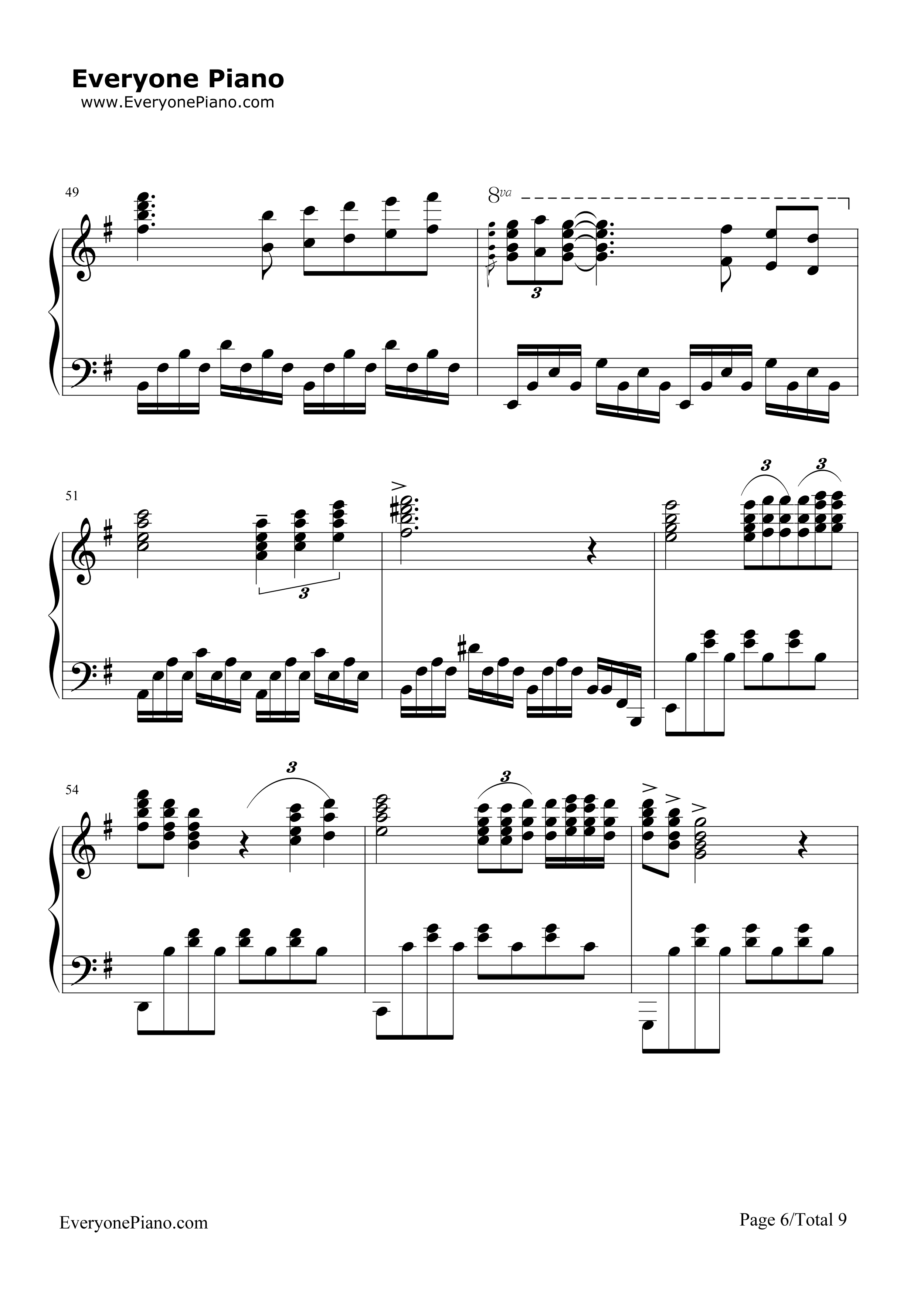 星空钢琴谱-理查德·克莱德曼 Richard Clayderman6