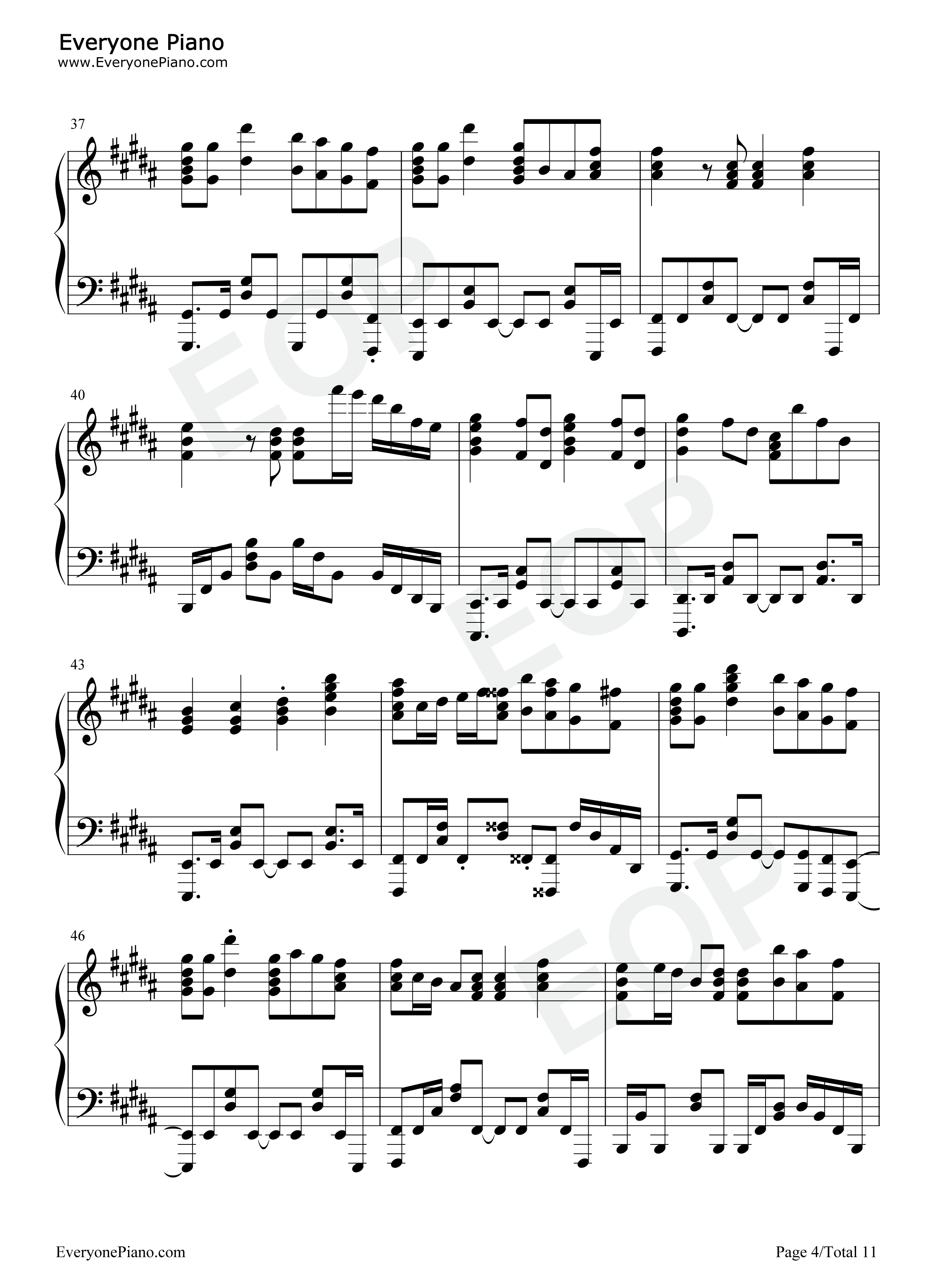 残響散歌钢琴谱-Aimer4