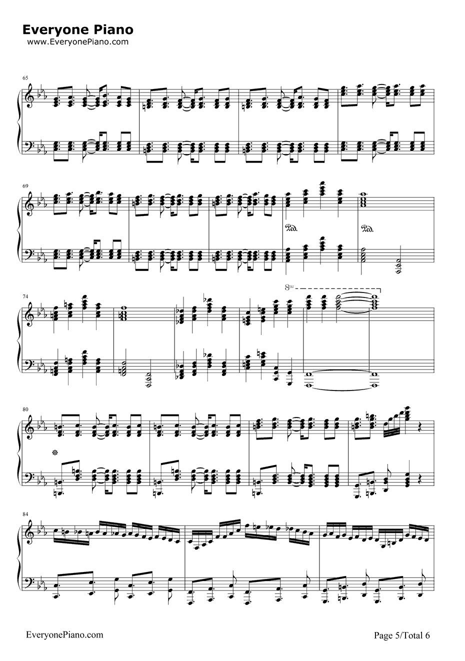 古巴钢琴谱-马克西姆-Cubana5