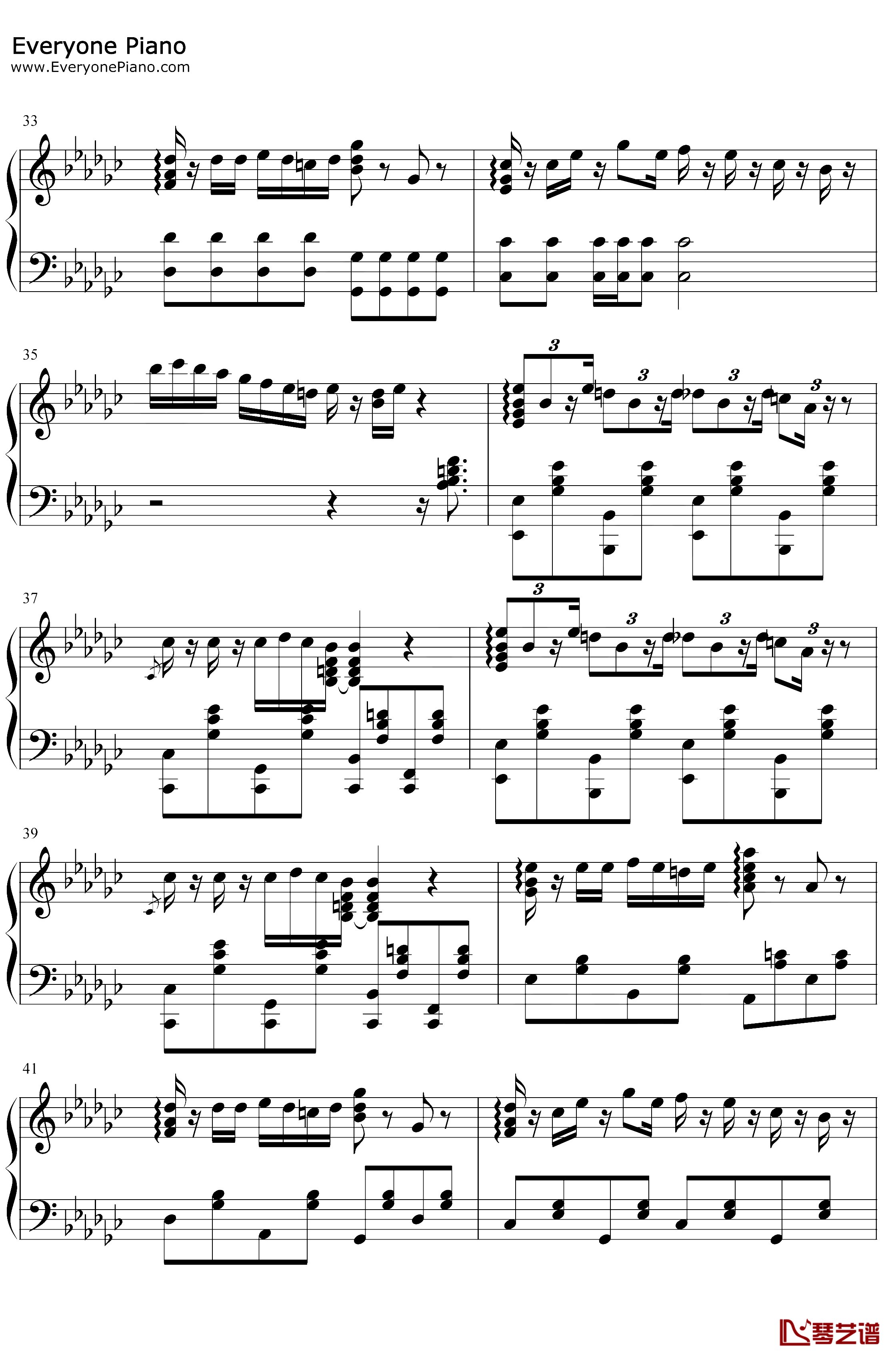 Betty Boop钢琴谱 CharliePuth 抖音一夜爆红的魔性洗脑神曲4