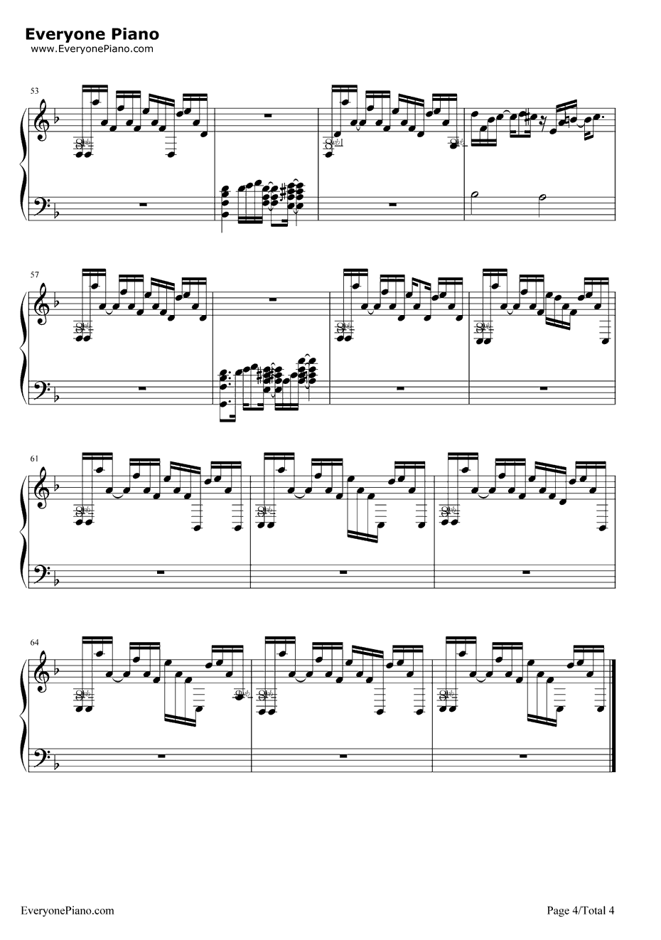 普罗旺斯钢琴谱-班得瑞4