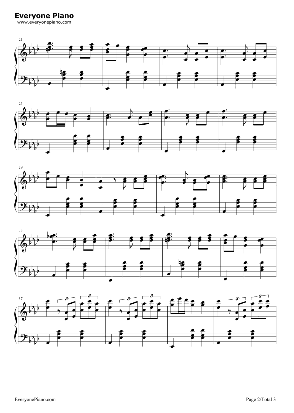 降A大调圆舞曲钢琴谱-勃拉姆斯2