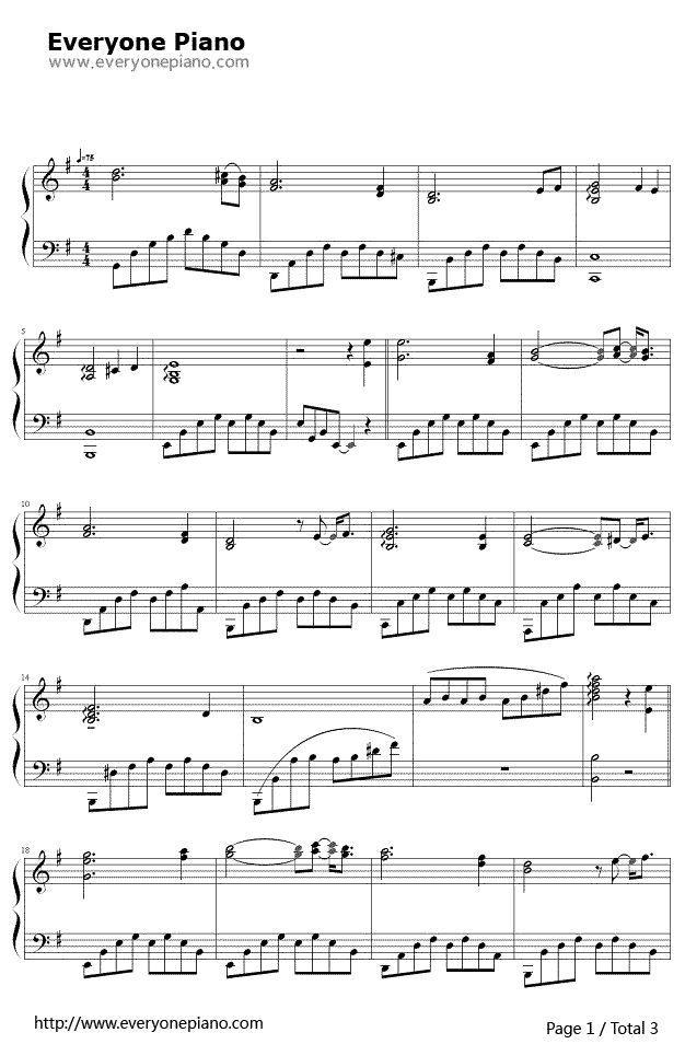 绿袖子钢琴谱-英国民歌1