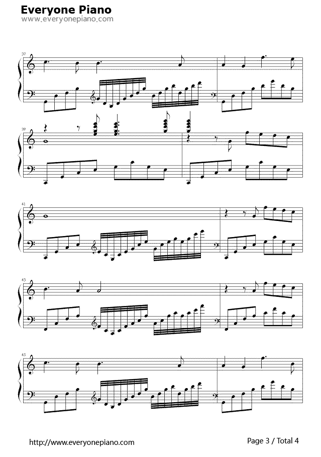 罗曼史钢琴谱-理查德·克莱德曼  Richard Clayderman3