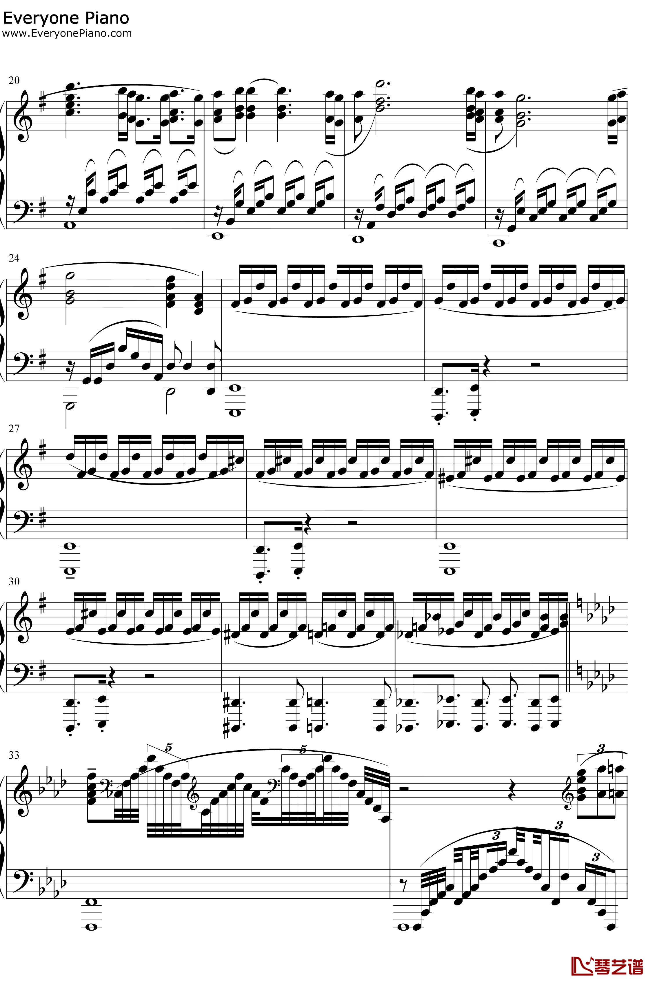 Hanezeve Caradhina钢琴谱-KevinPenkin-来自深渊OST2