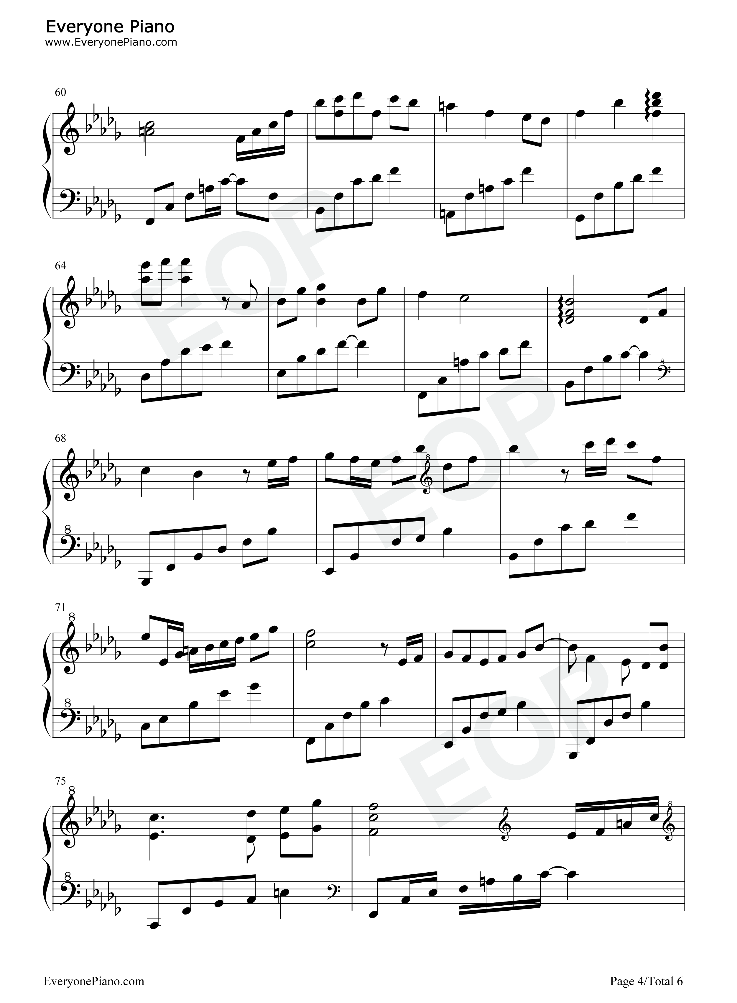 寒意钢琴谱-M小冯哒4