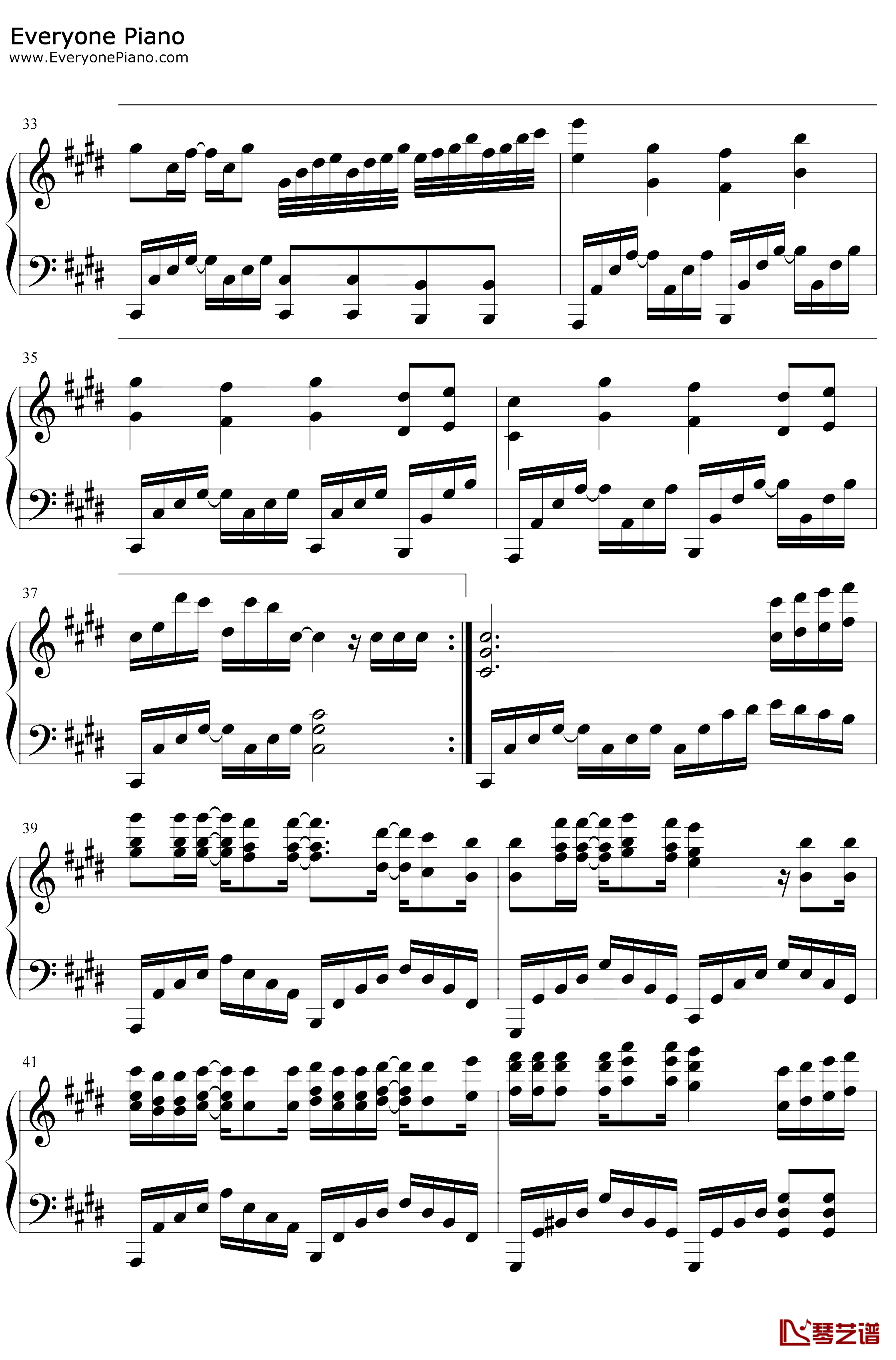 天下钢琴谱-张杰-完美版4