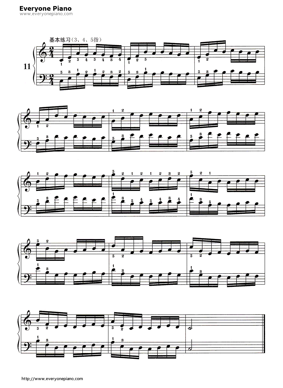 哈农基本练习11钢琴谱-哈农1