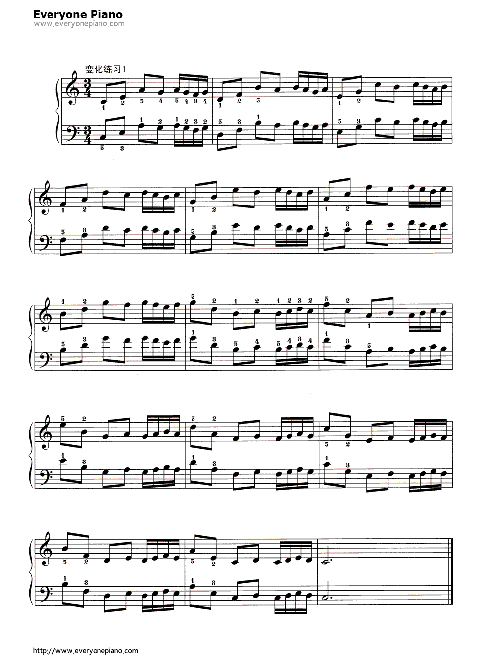 哈农基本练习11钢琴谱-哈农2
