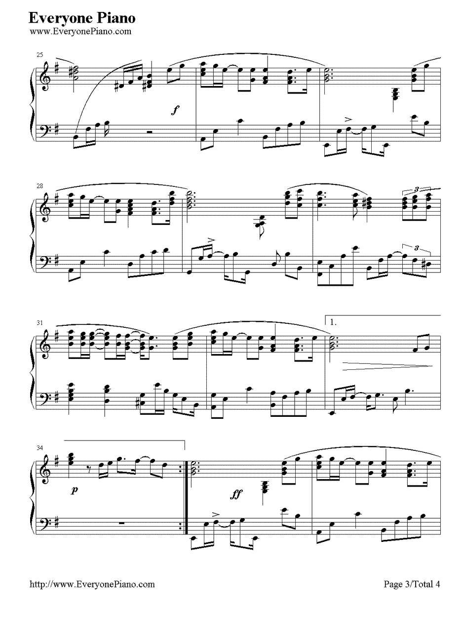 离歌钢琴谱-信乐团3
