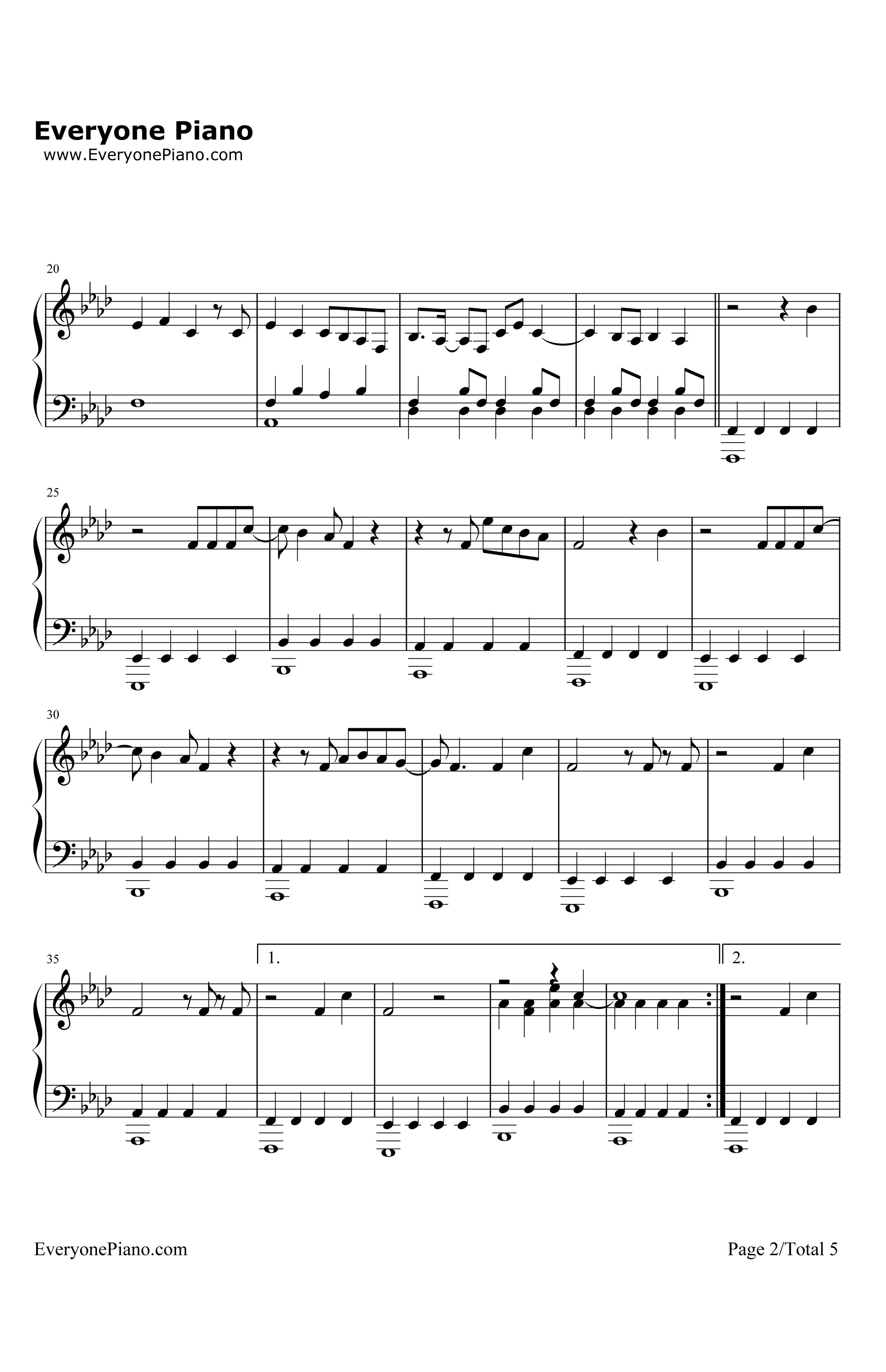 StarryEyed钢琴谱-EllieGoulding-海扁王插曲2