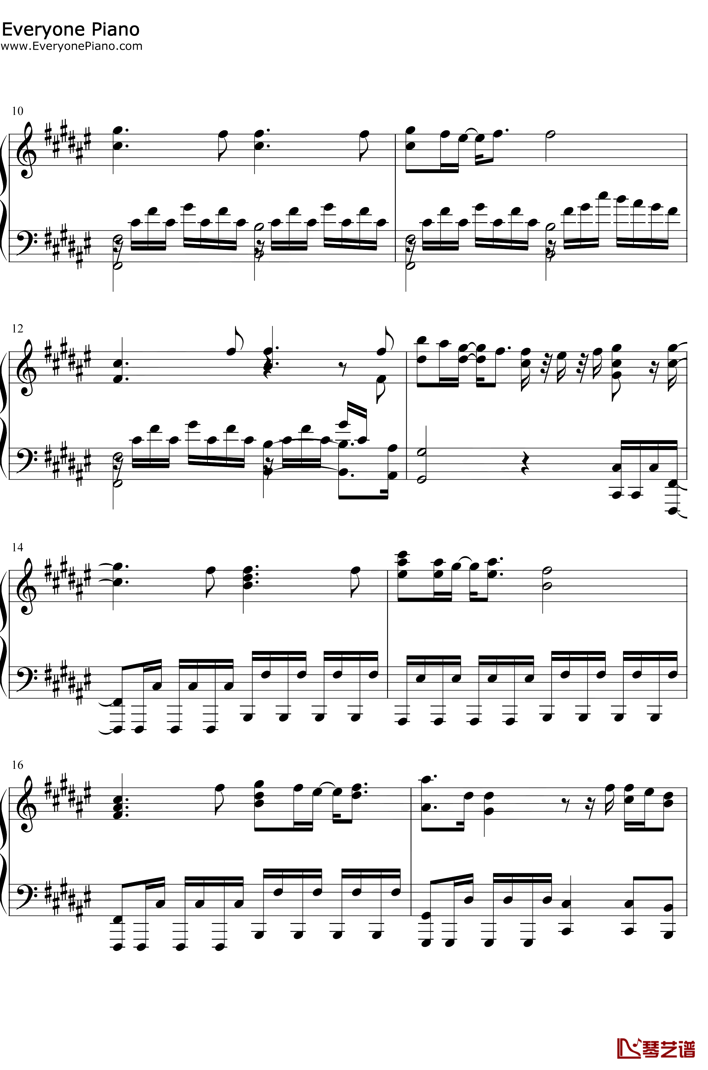 ごまかし钢琴谱-TrySail-魔法纪录魔法少女小圆外传OP2