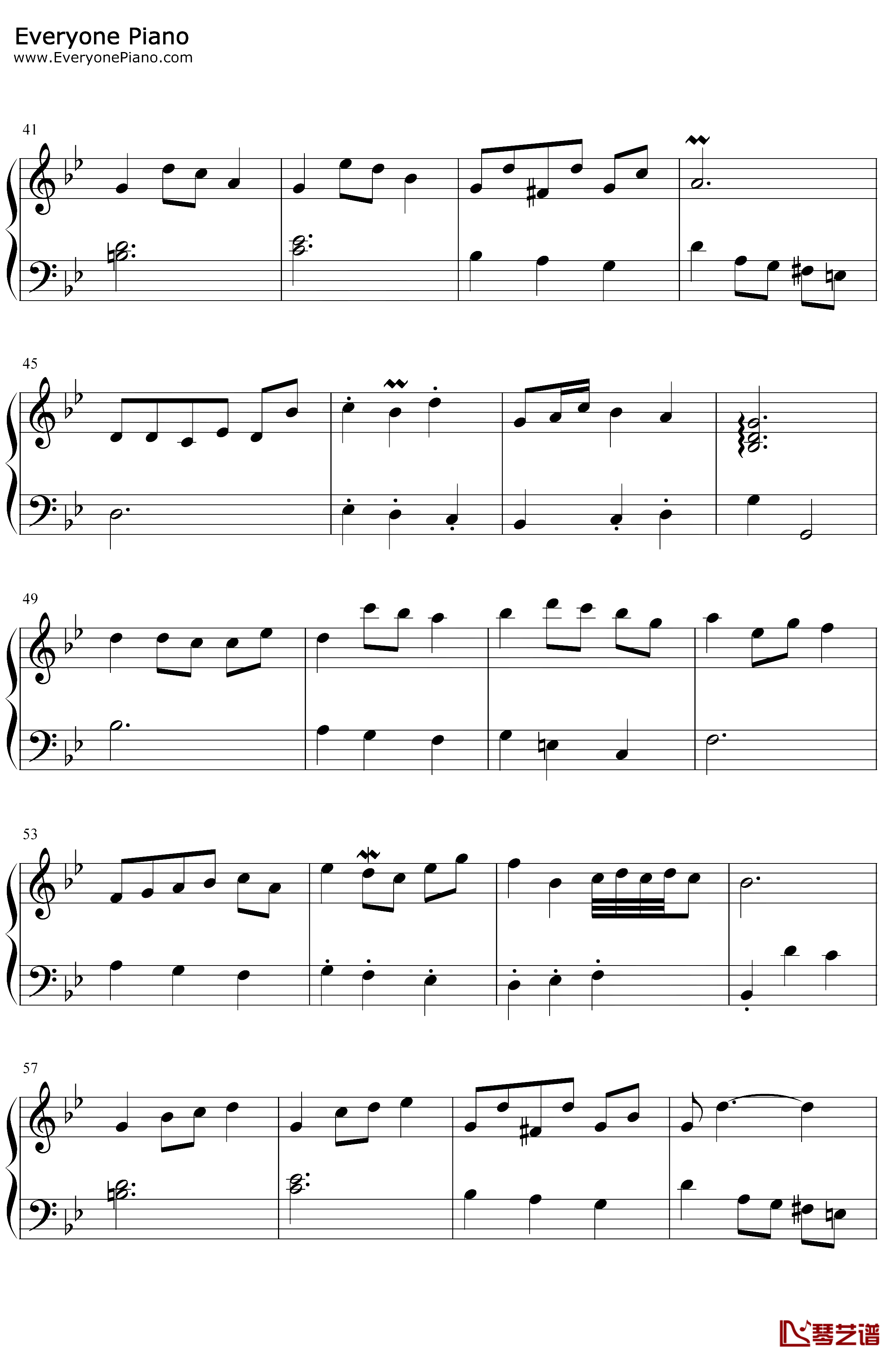 温暖的小步舞曲第115号钢琴谱-巴赫-温暖的灵梦给安娜的作品115号3
