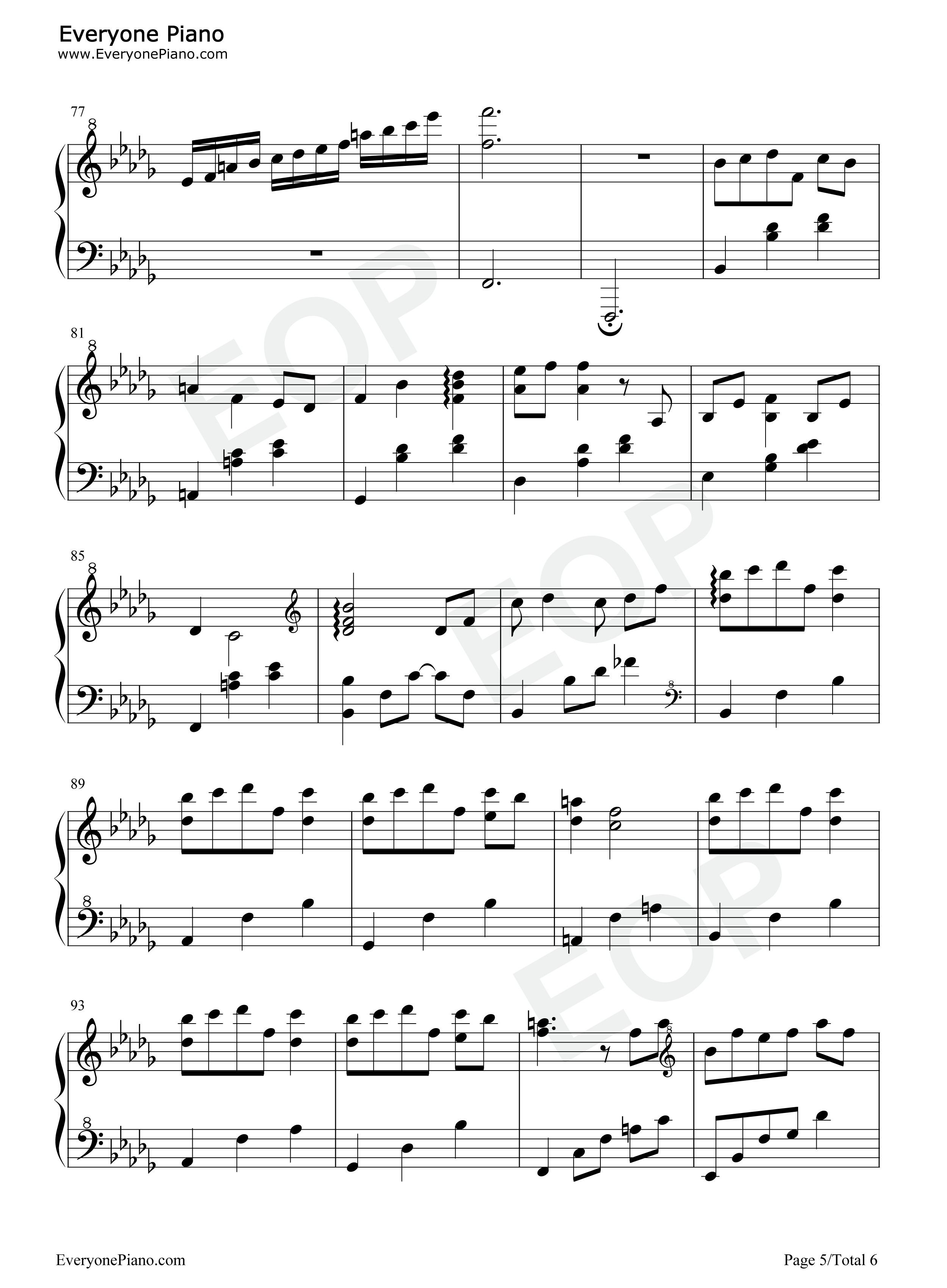 寒意钢琴谱-M小冯哒5