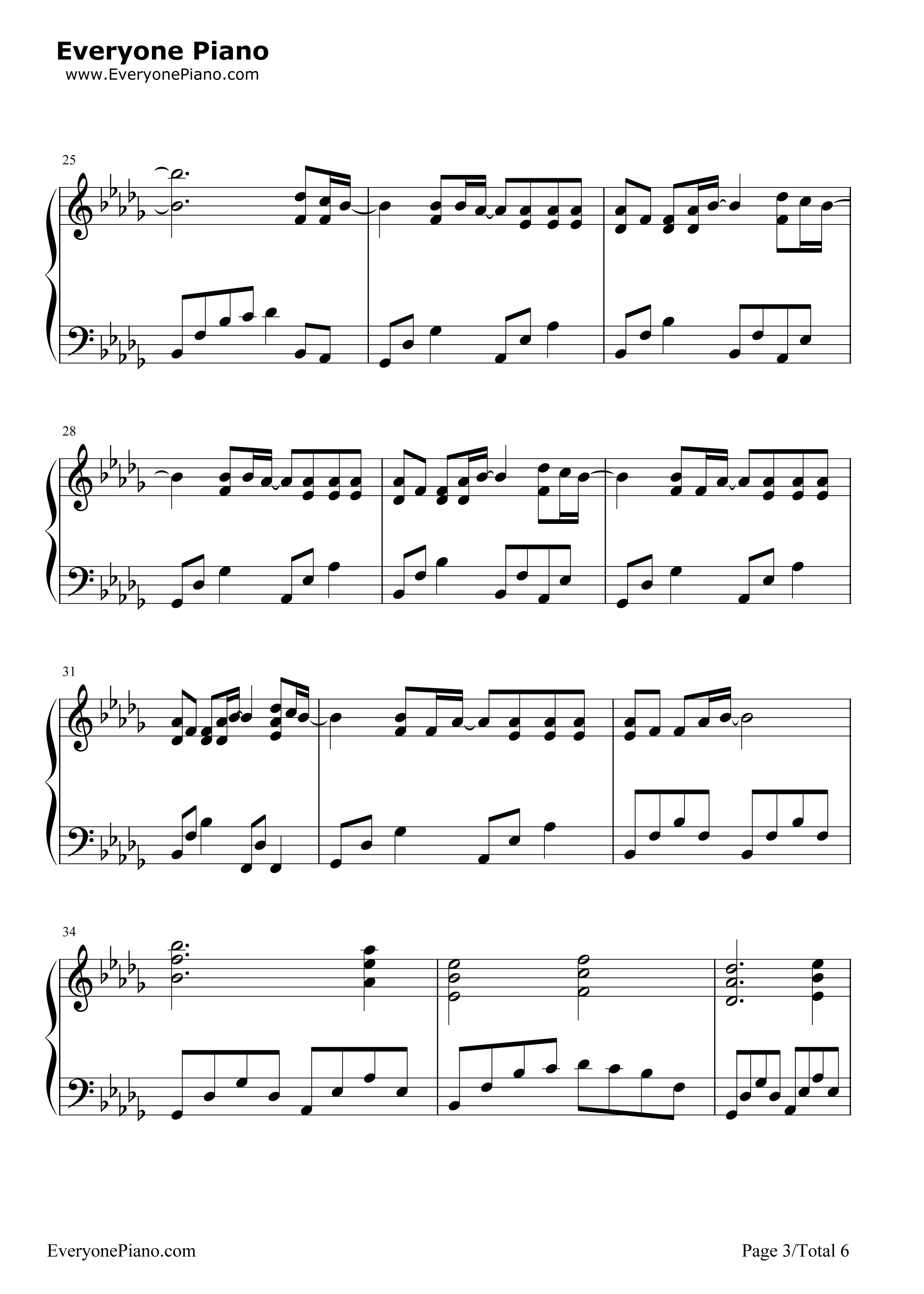 M钢琴谱-滨崎步3