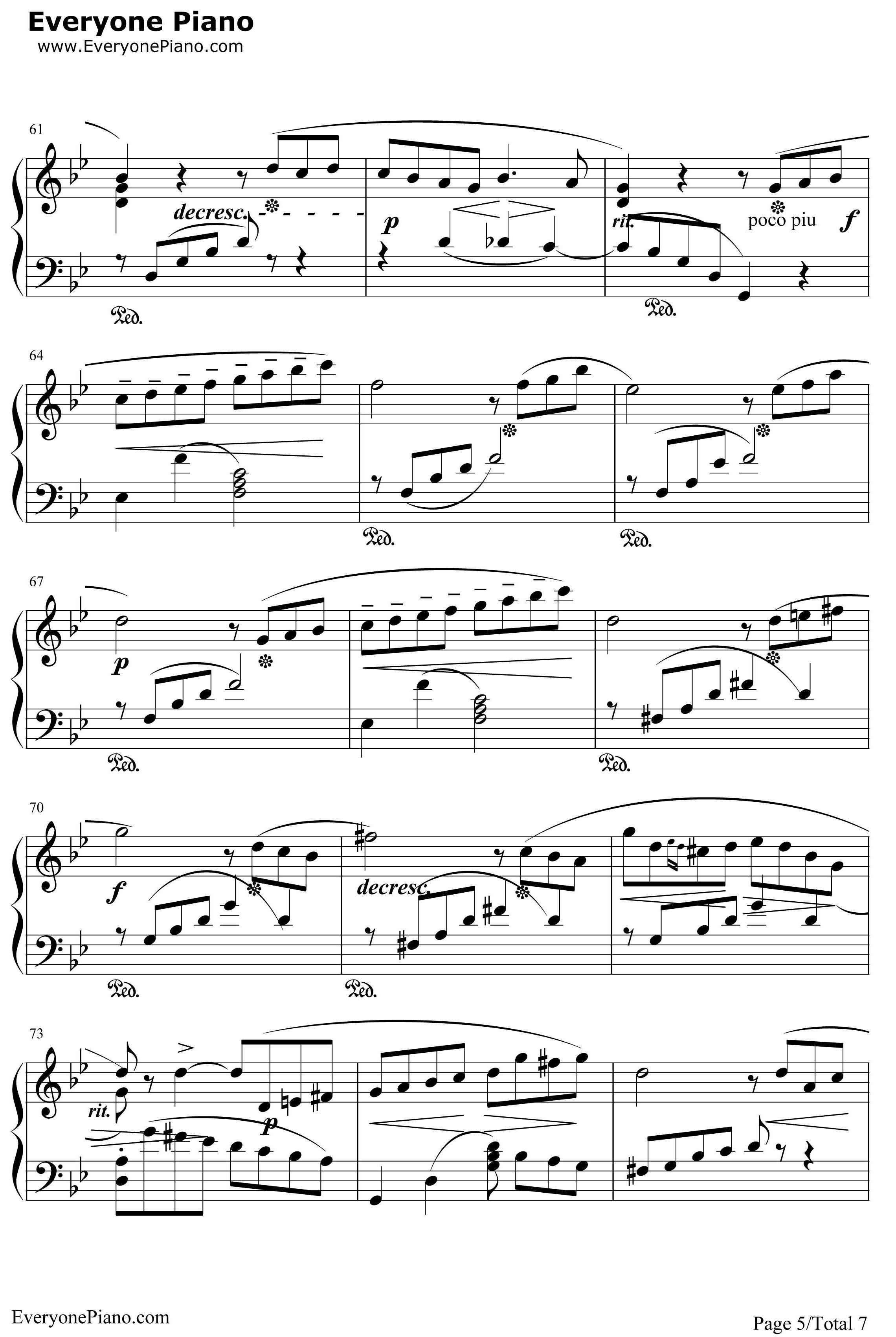 六月船歌钢琴谱-柴可夫斯基Tchaikovsky5