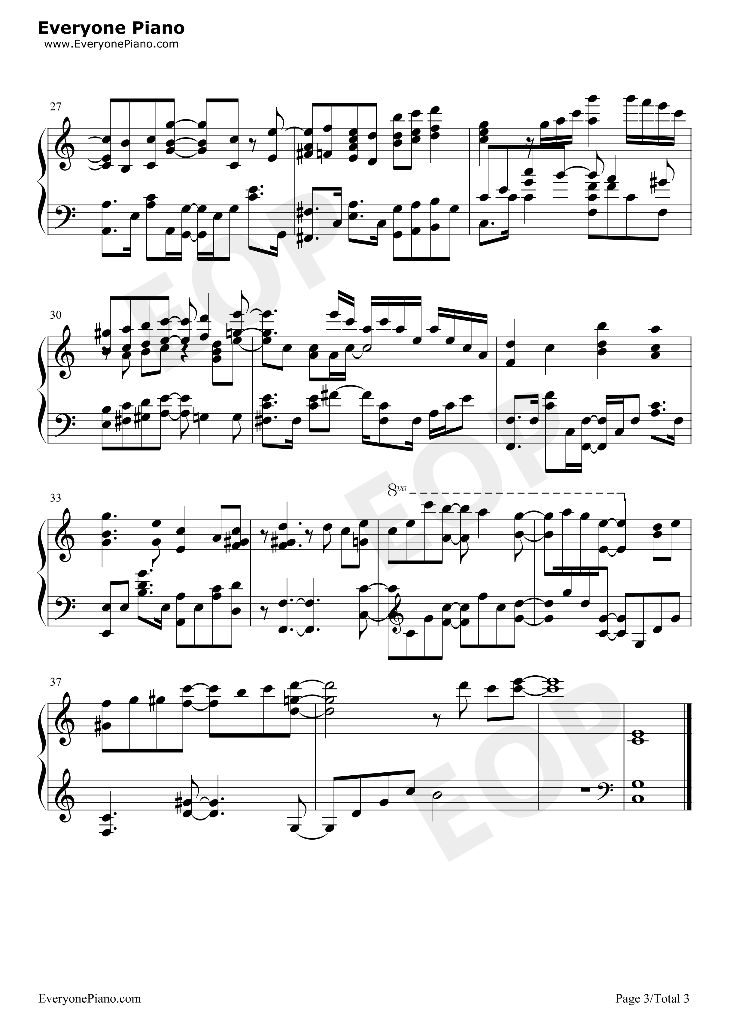 無謬の花钢琴谱-Mia REGINA3