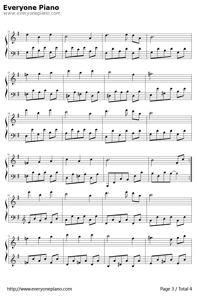 林中漫步钢琴谱-理查德·克莱德曼Richard Clayderman3