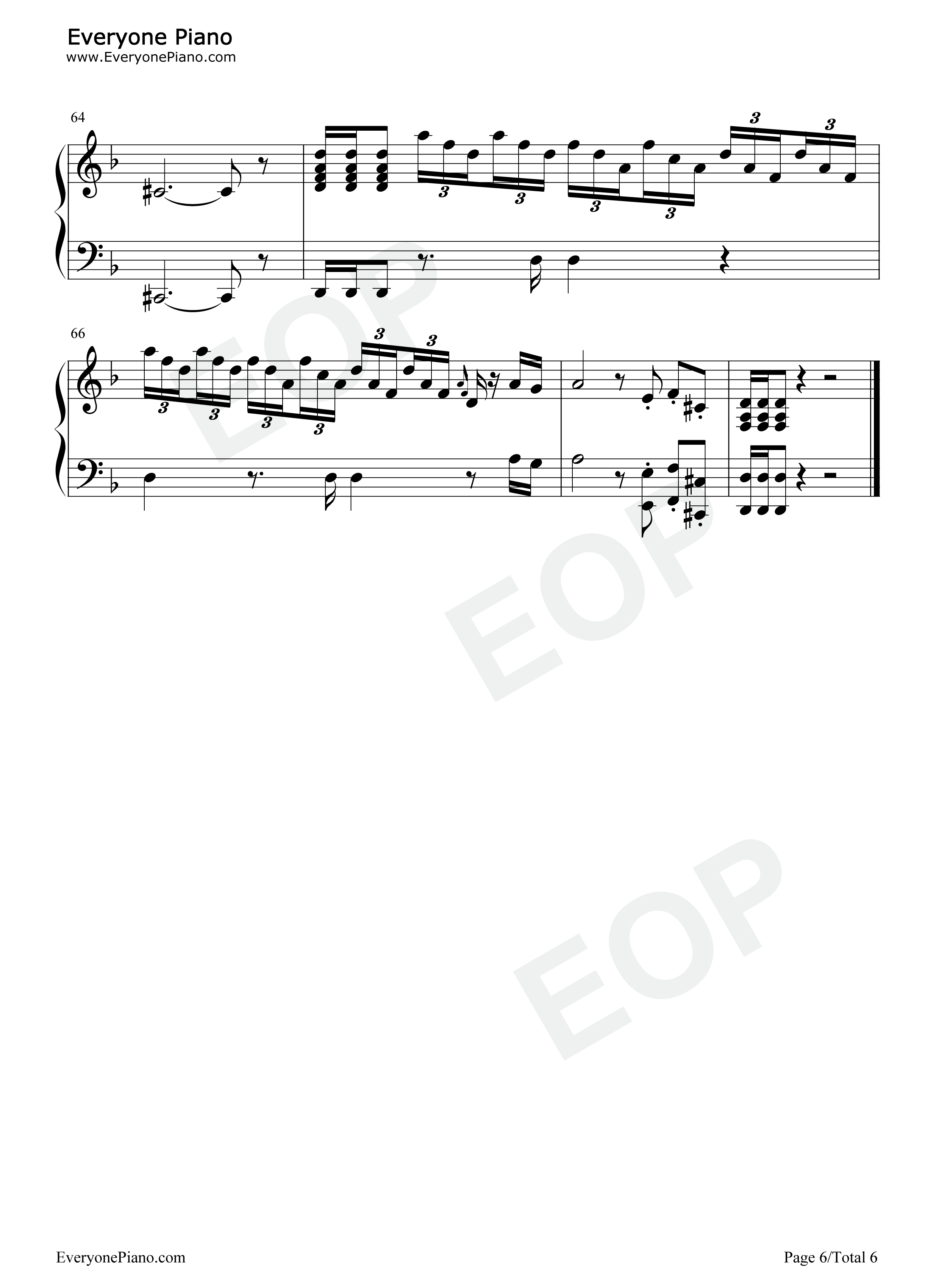 托卡塔曲钢琴谱-巴赫6