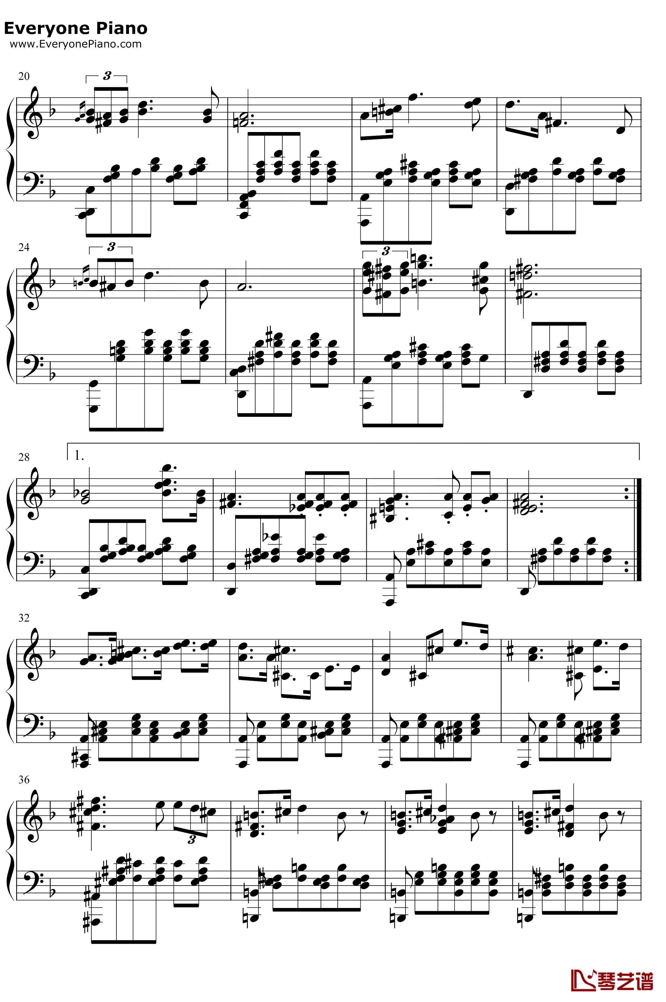 Standchen钢琴谱-舒伯特-Serenade-小夜曲2